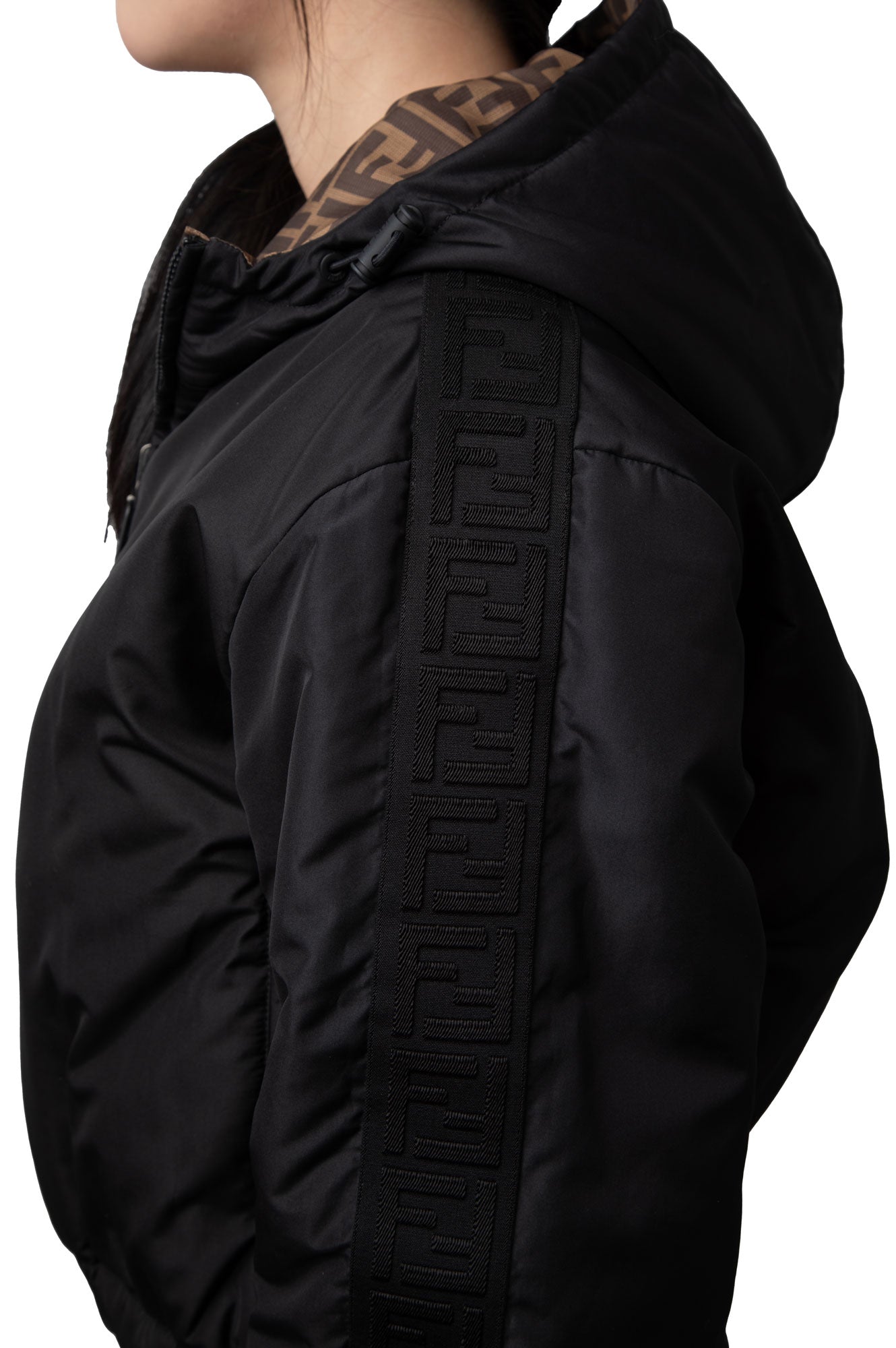 Fendi Brown FF Logo Reversible Jacket Size XS