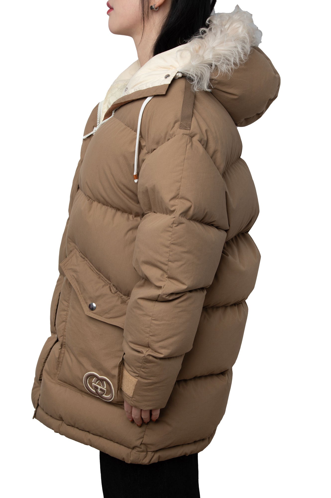 Gucci Brown Jacket With Fur Hood Men’s 38