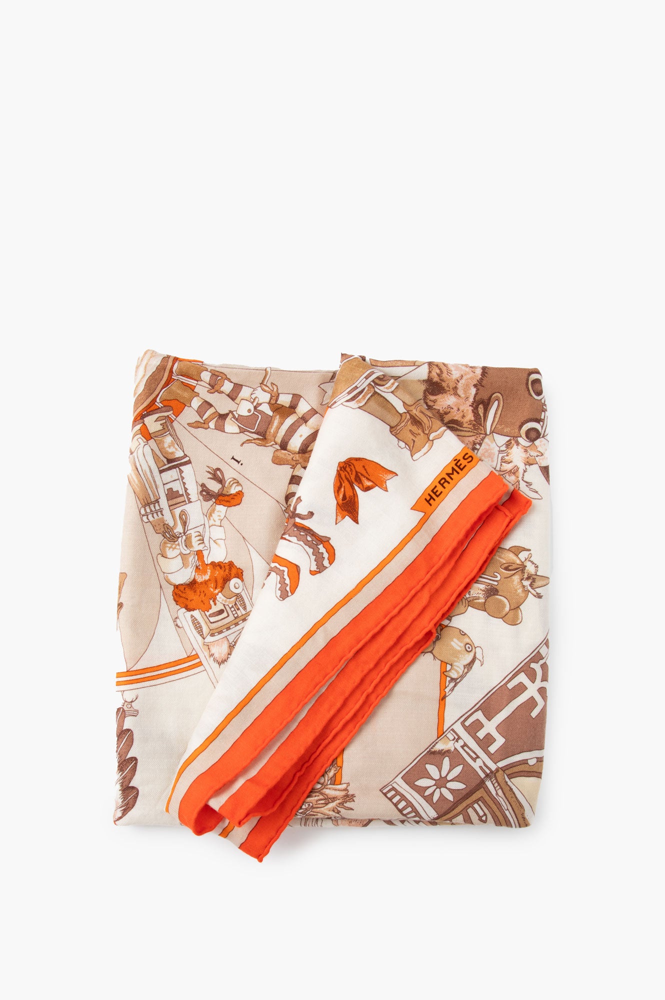 Hermes Beige kachinas Native American Cashmere Shawl Scarf 140*140