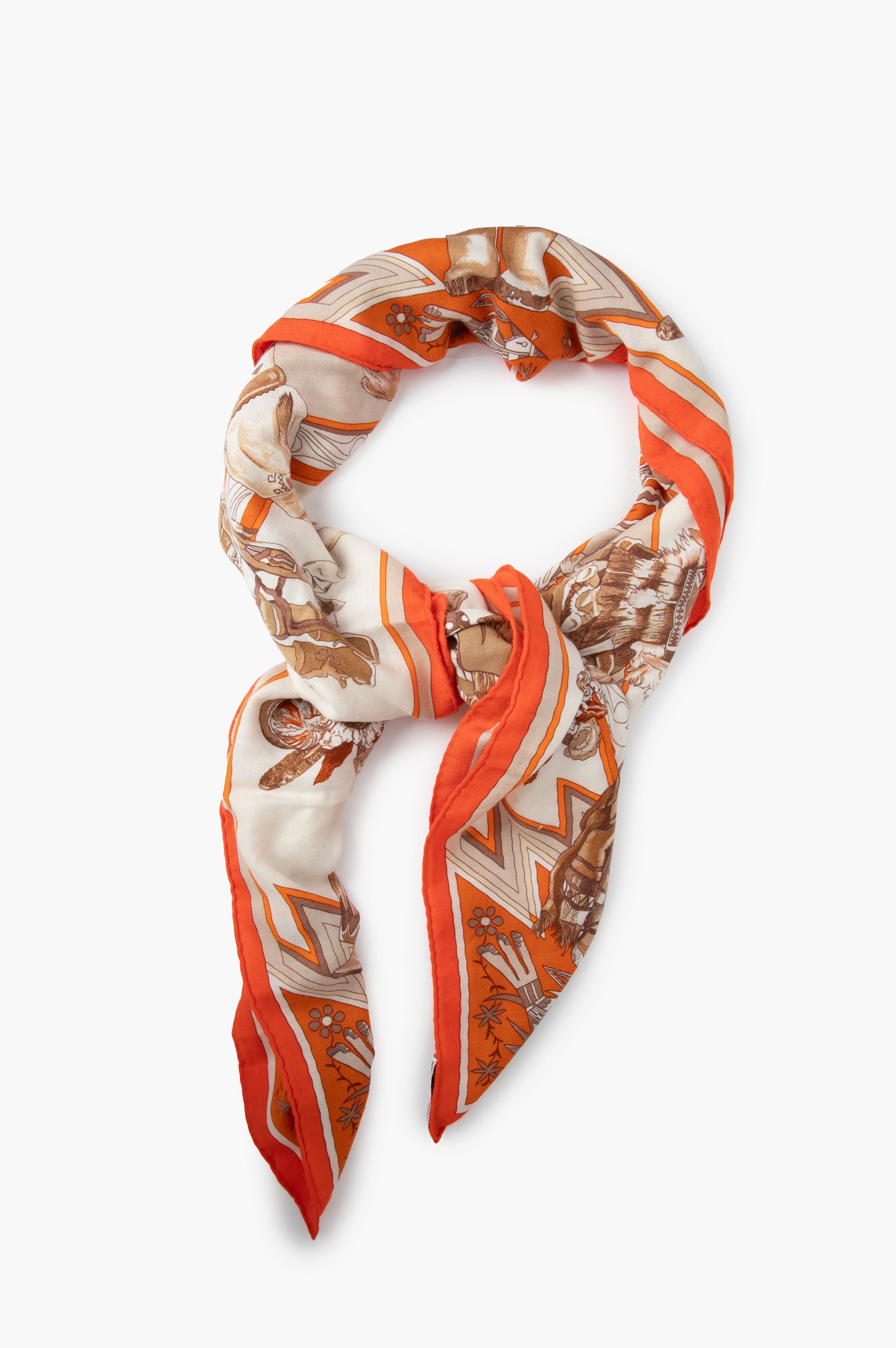 Hermes Beige kachinas Native American Cashmere Shawl Scarf 140*140