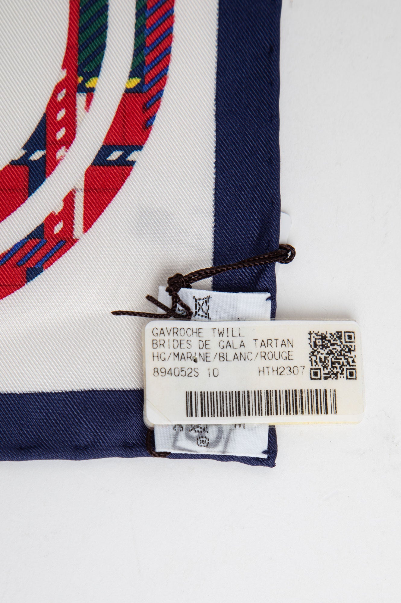 Hermes Gavroche 45 Brides De Gala Marine Tartan Silk Twill Scarf