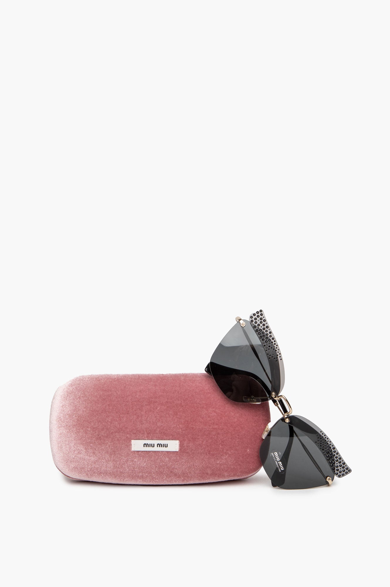 Miu Miu Black Cateye Rhinestone Sunglasses