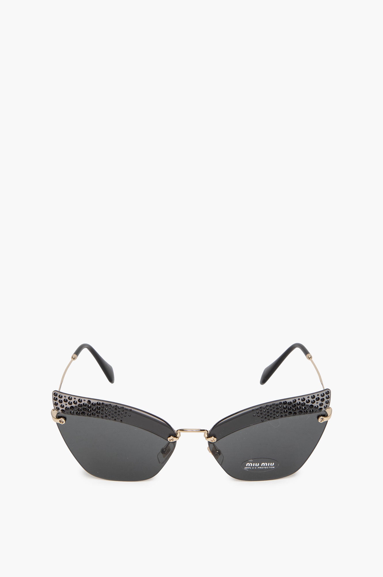 Miu Miu Black Cateye Rhinestone Sunglasses