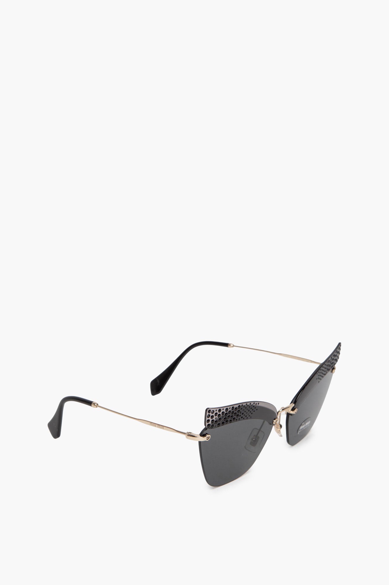 Miu Miu Black Cateye Rhinestone Sunglasses