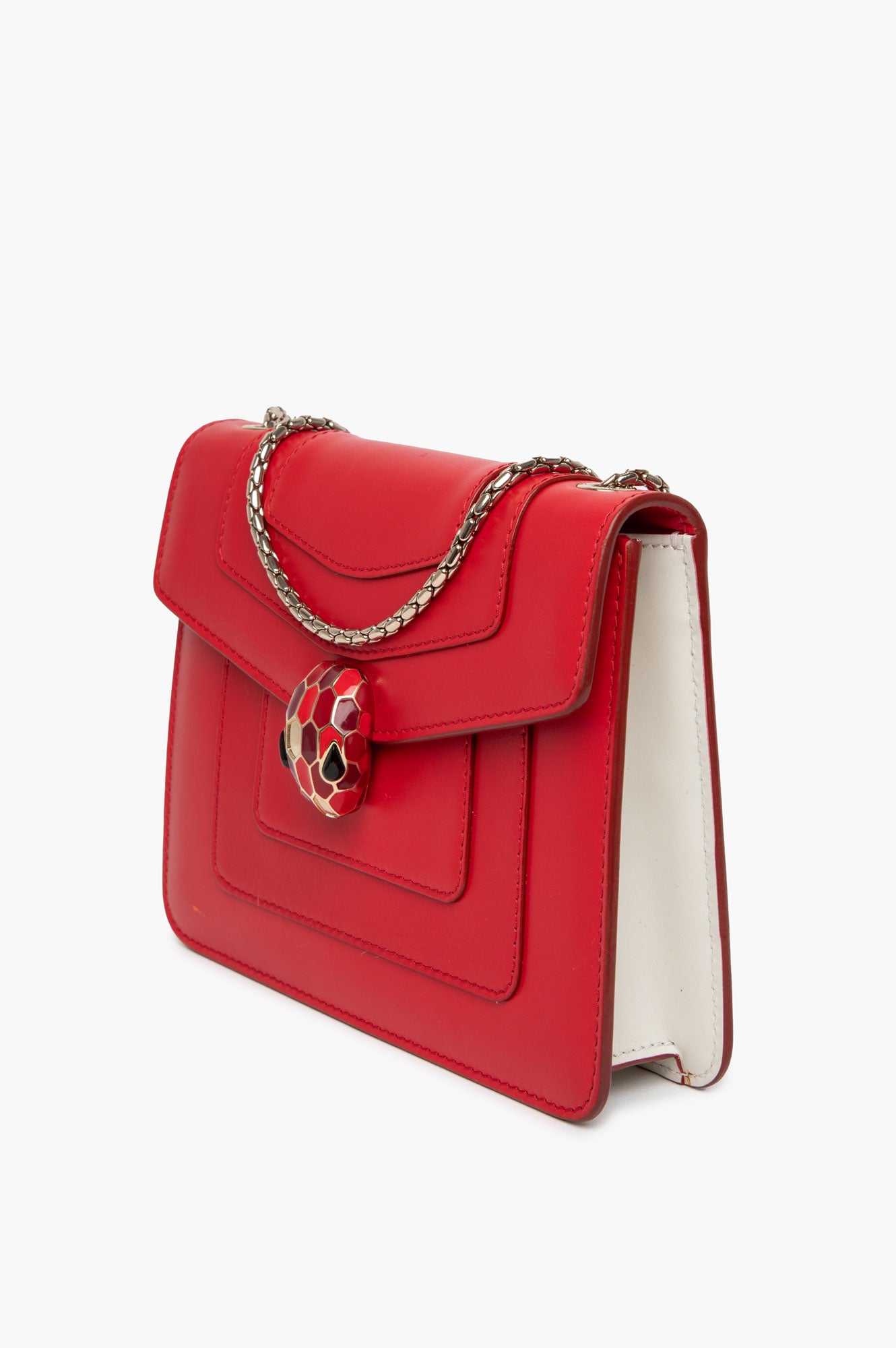 BVLGARI Serpenti Forever Red Calf Leather Small Crossbody Bag