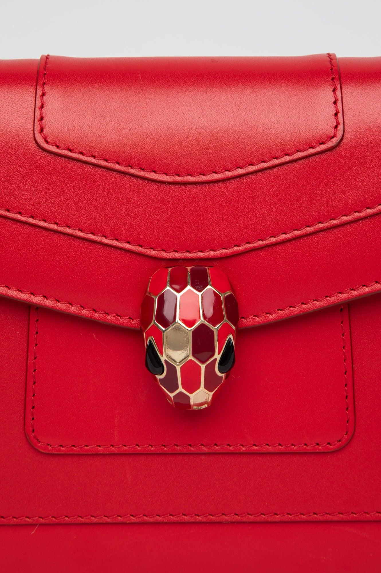 BVLGARI Serpenti Forever Red Calf Leather Small Crossbody Bag