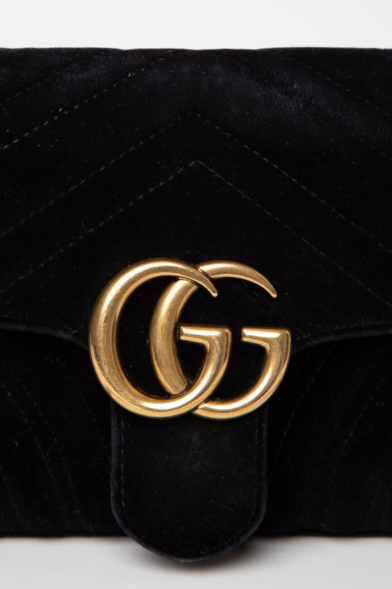 Gucci Black GG Marmont Mini Velvet Bag