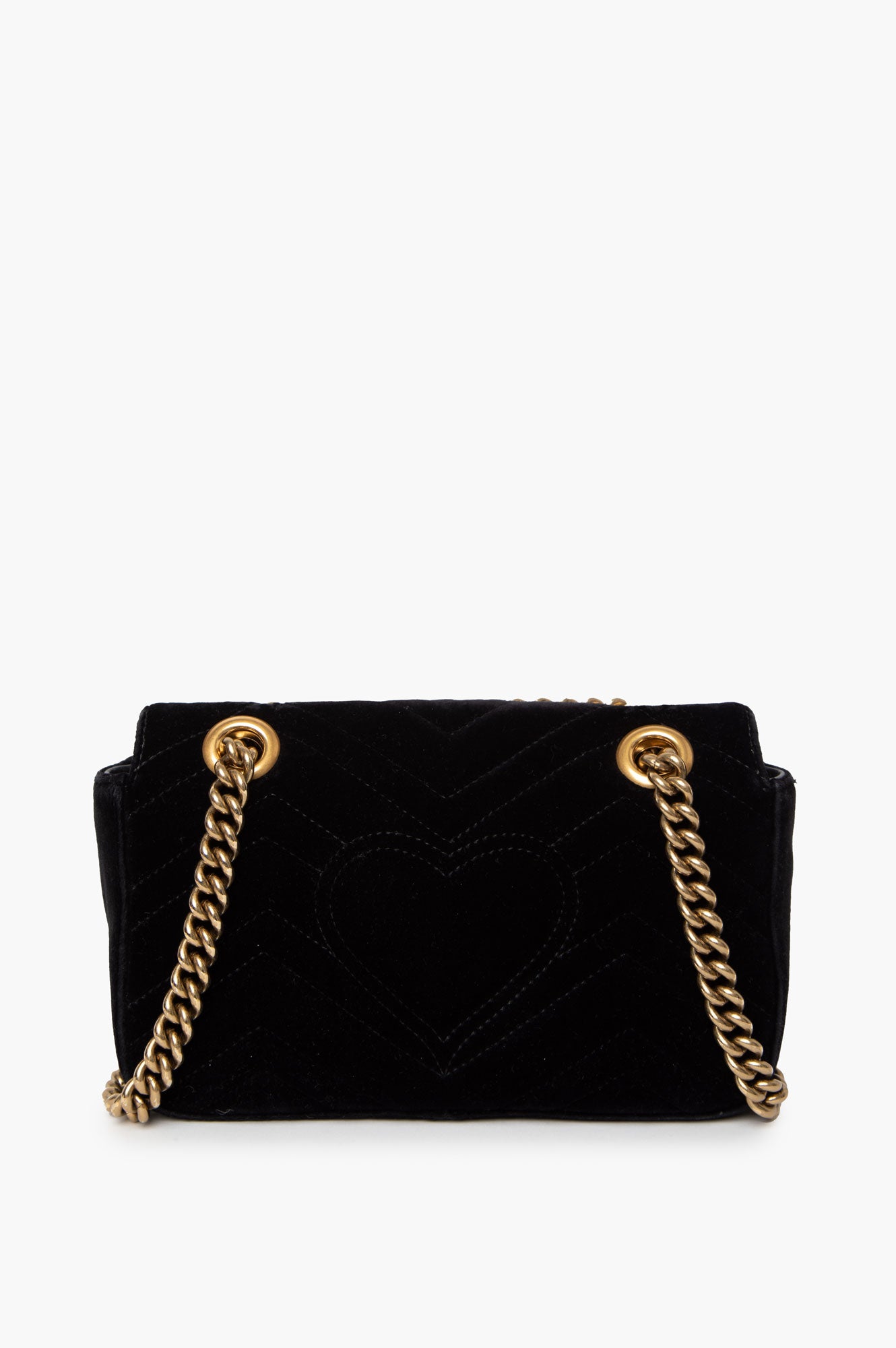Gucci Black GG Marmont Mini Velvet Bag