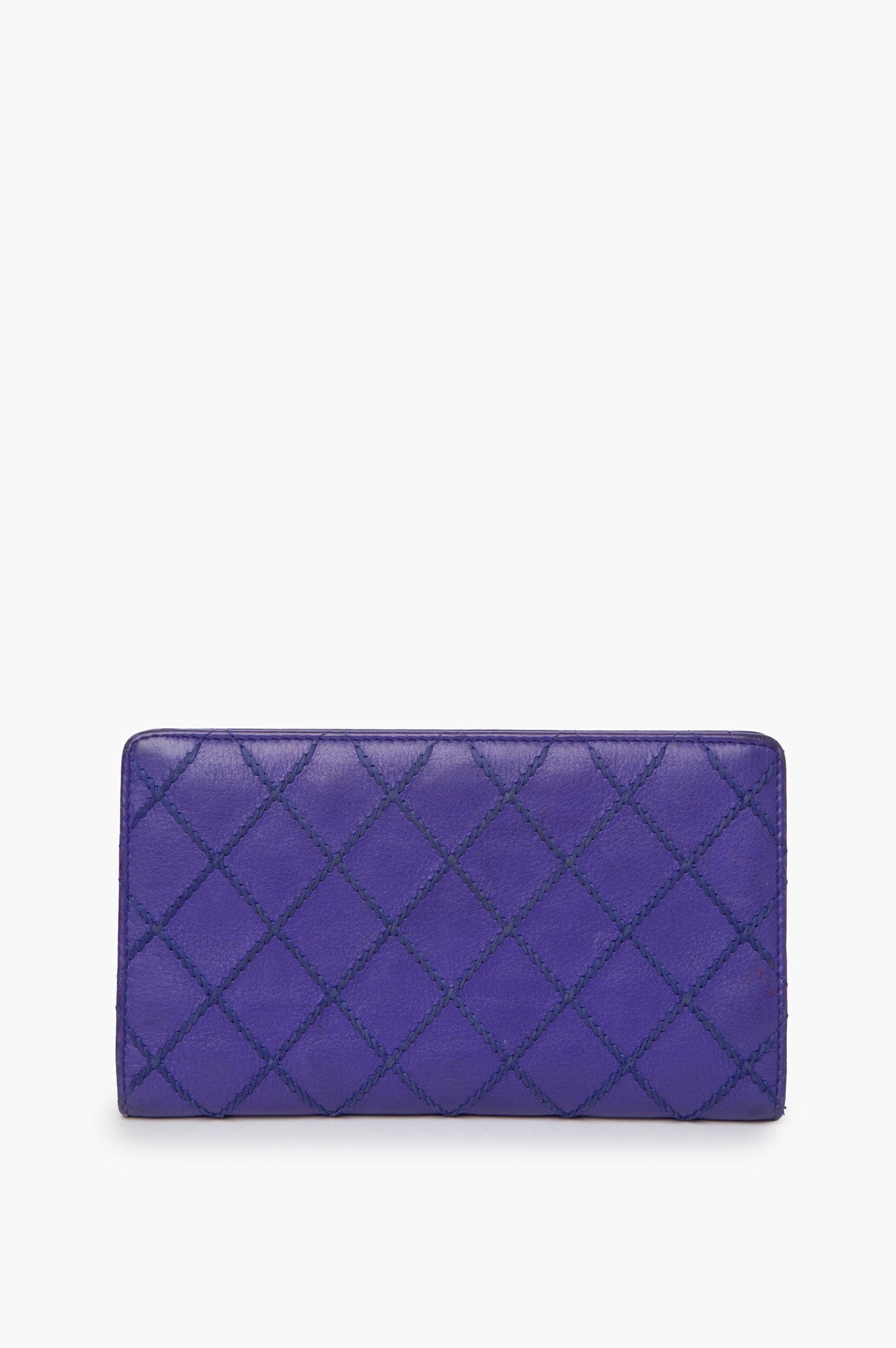 Chanel 2014 Purple Wild Stitches Long Wallet