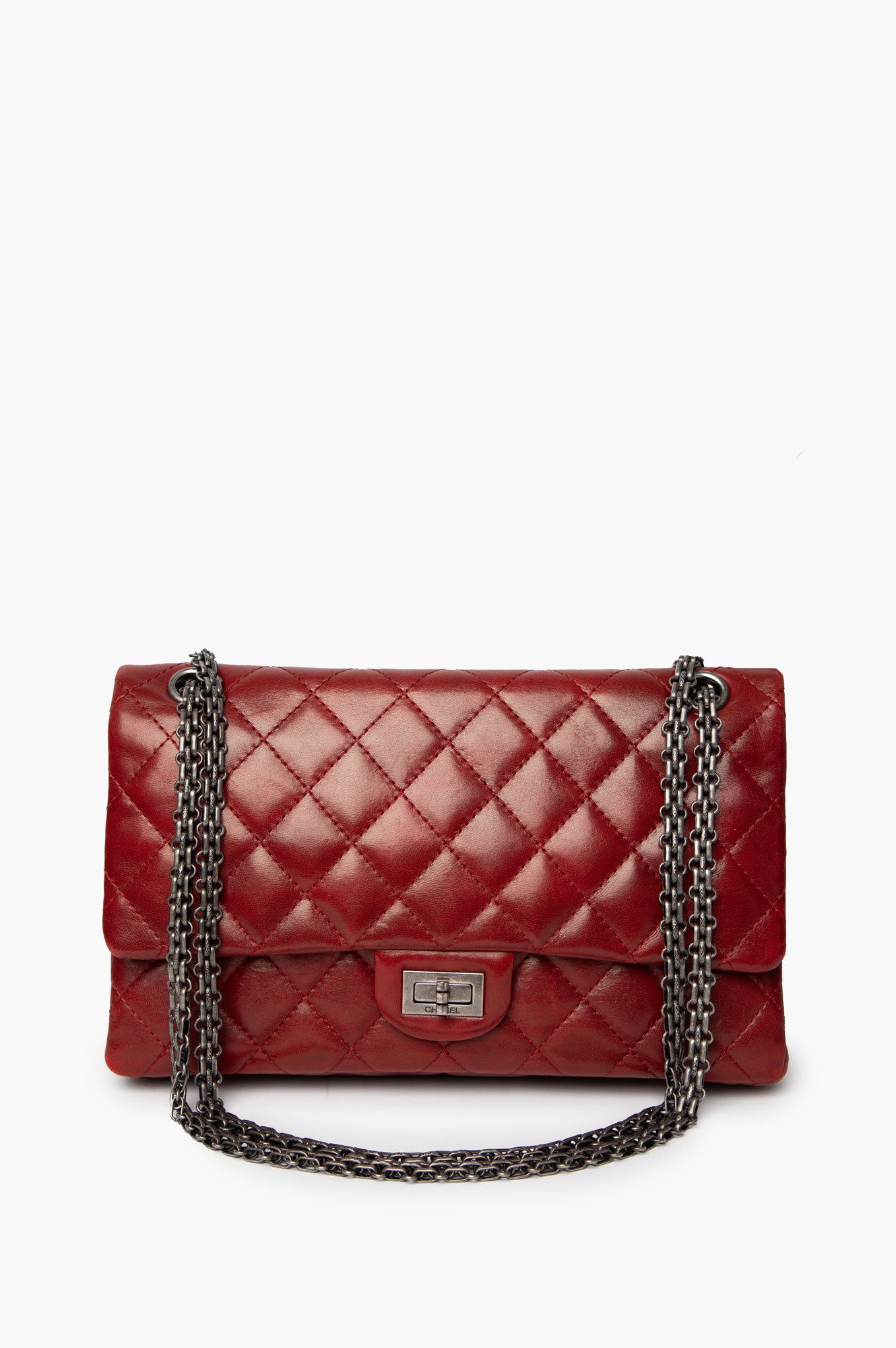 Chanel 2010 Red Aged Calfskin 2.55 Reissue Bag