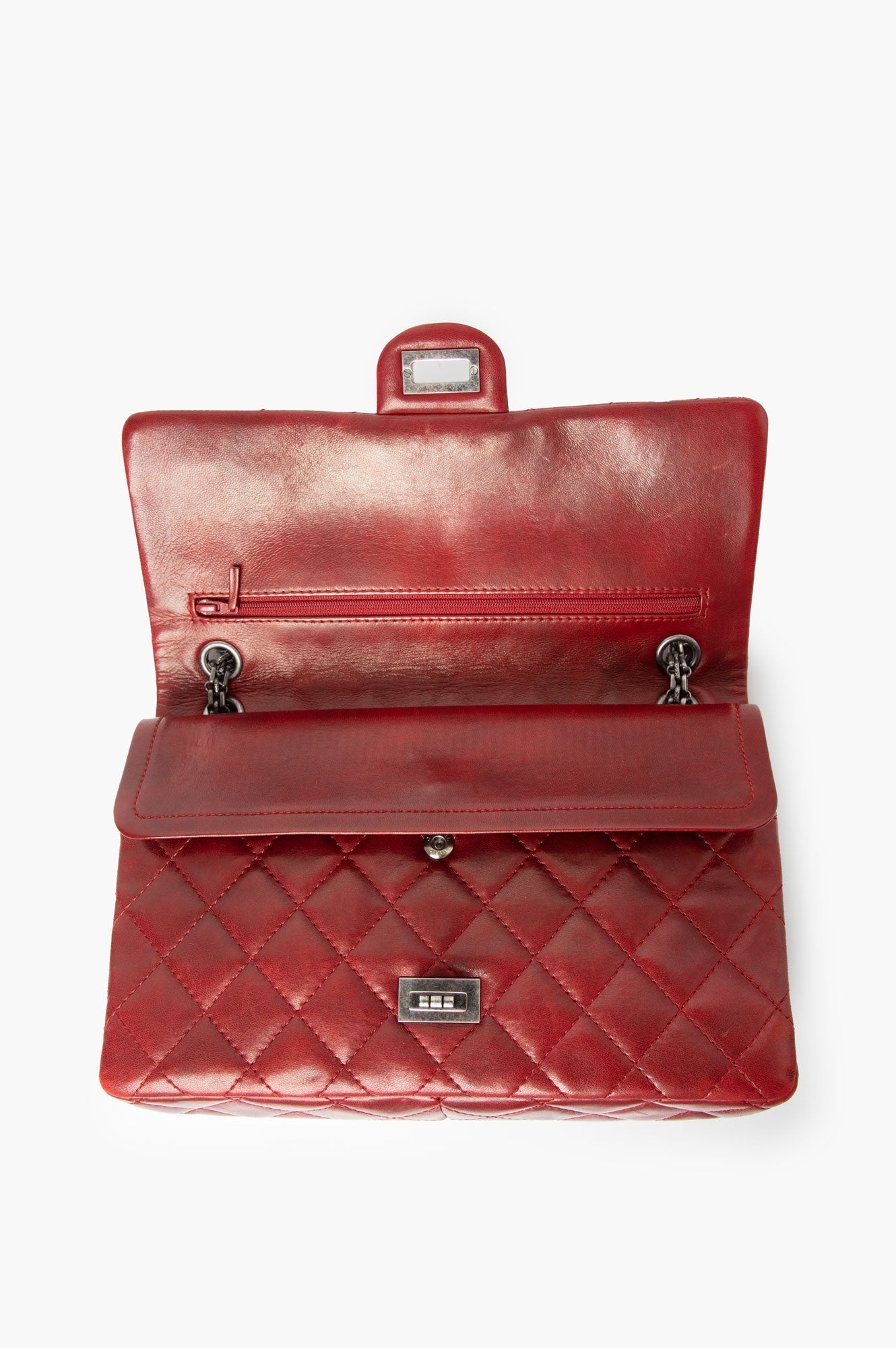 Chanel 2010 Red Aged Calfskin 2.55 Reissue Bag