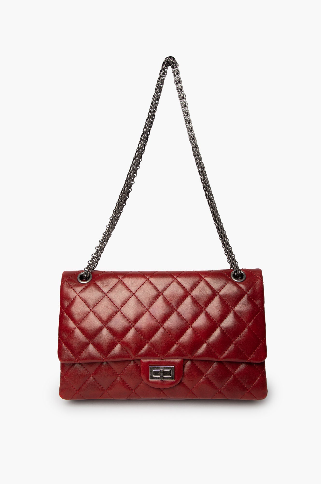 Chanel 2010 Red Aged Calfskin 2.55 Reissue Bag