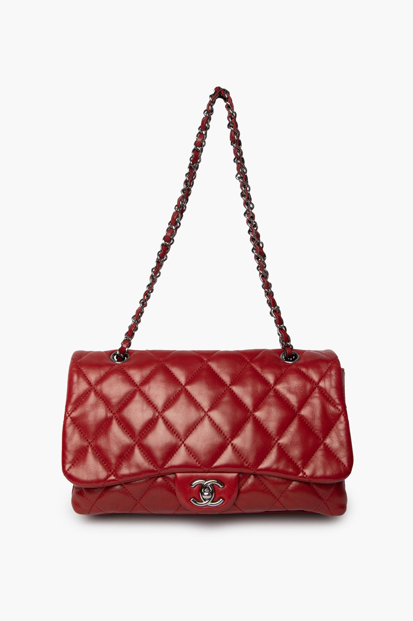 Chanel 2012 Red Lambskin Flap Bag