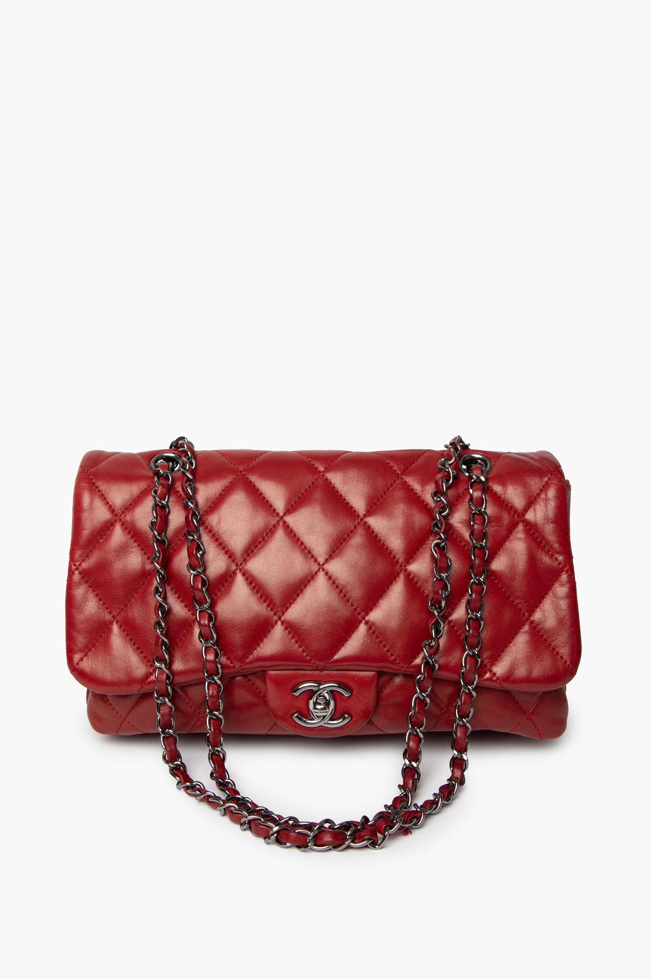 Chanel 2012 Red Lambskin Flap Bag
