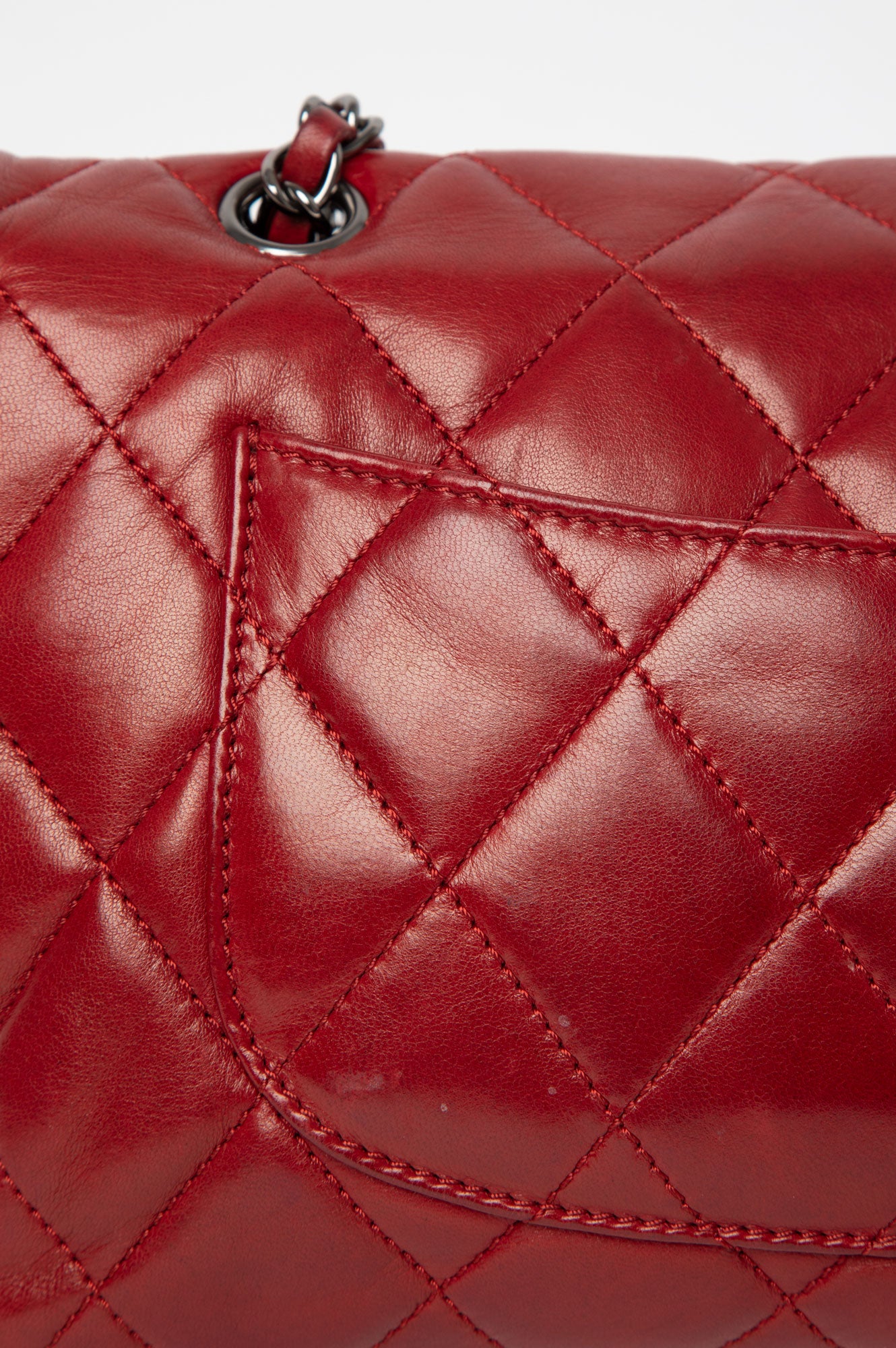Chanel 2012 Red Lambskin Flap Bag