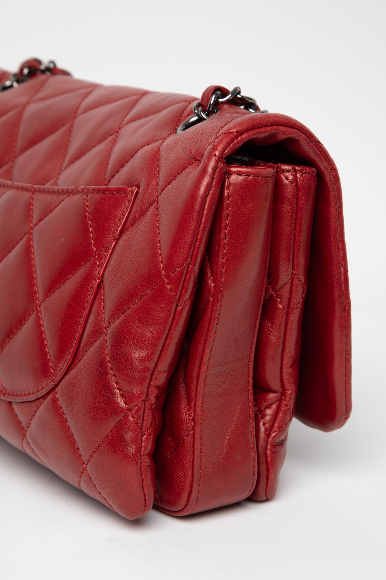 Chanel 2012 Red Lambskin Flap Bag