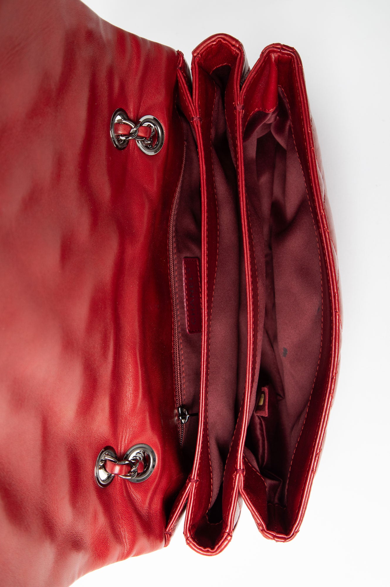 Chanel 2012 Red Lambskin Flap Bag