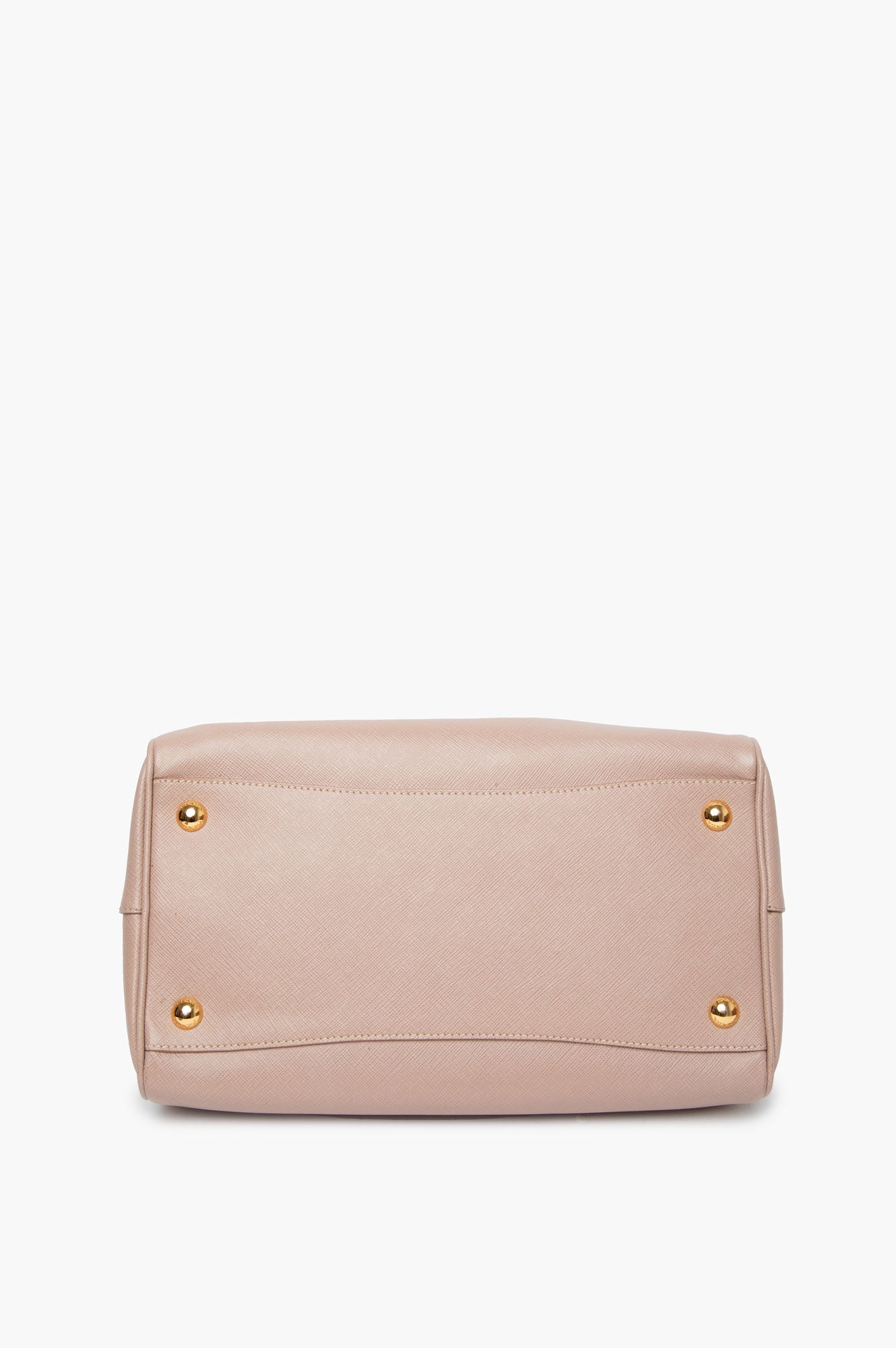 Prada Taupe Saffiano Bowler Bag With Strap