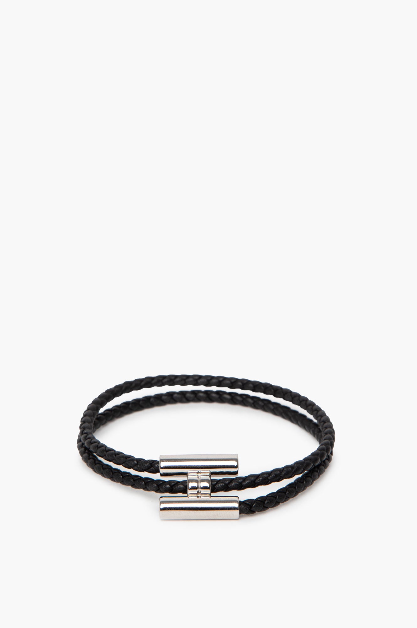 Hermès Black Tournis Tresse Bracelet
