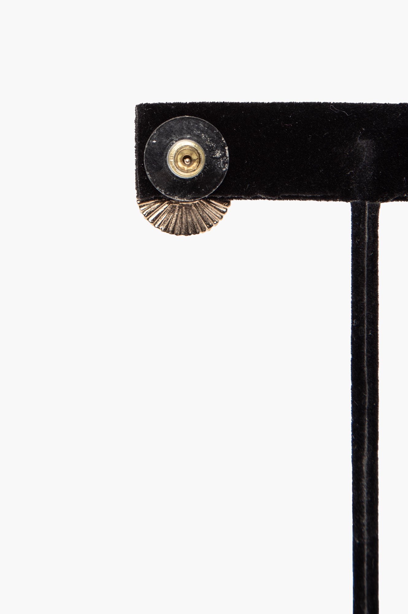 Chanel A/W21 Goldtone Black Resin CC Logo Stud Earrings