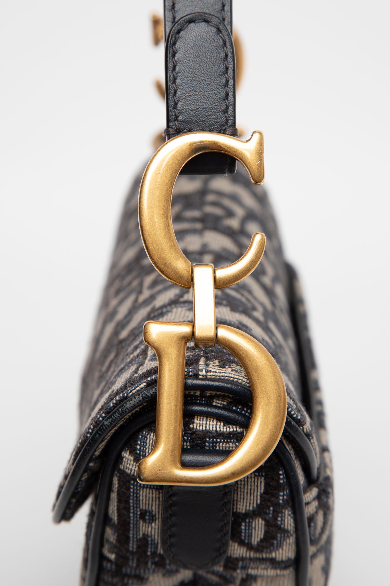 Christian Dior Saddle Oblique Mini Bag With Strap