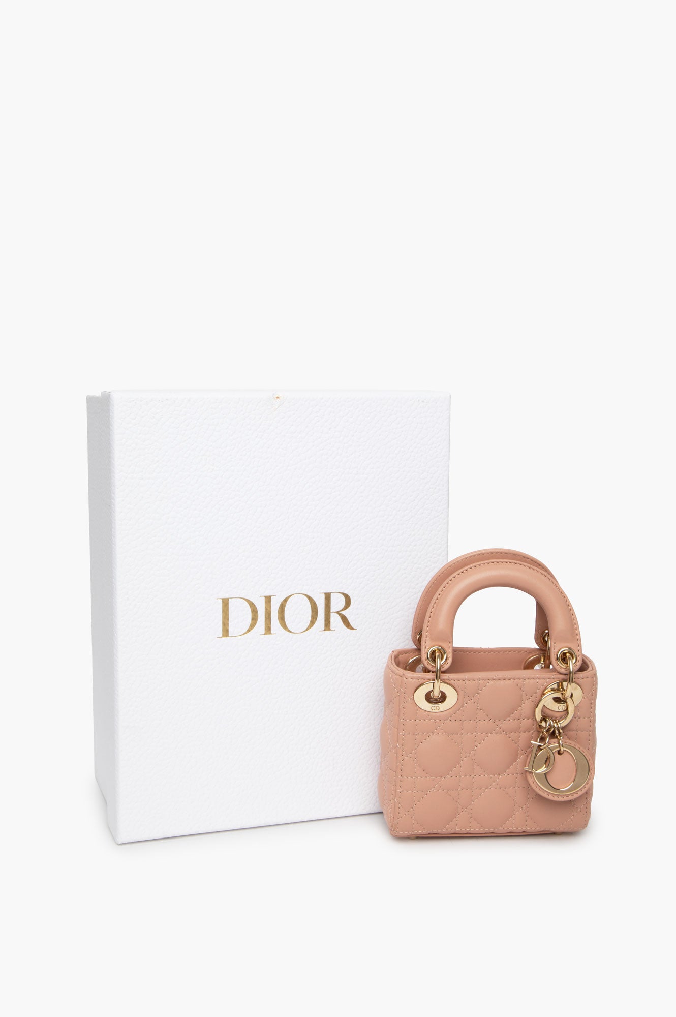 Christian Dior Lady Dior Rose des Vents Cannage Micro Bag