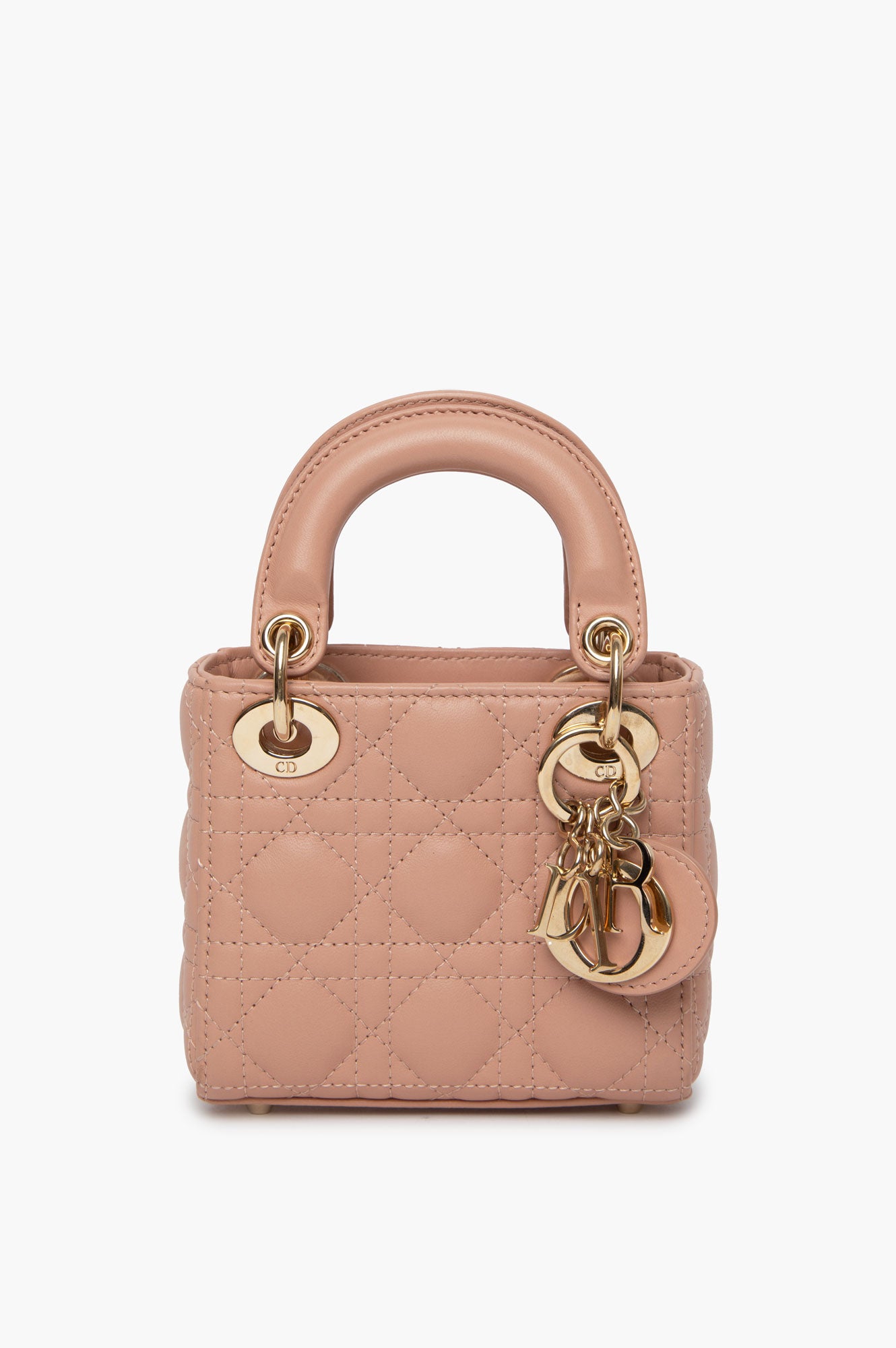 Christian Dior Lady Dior Rose des Vents Cannage Micro Bag