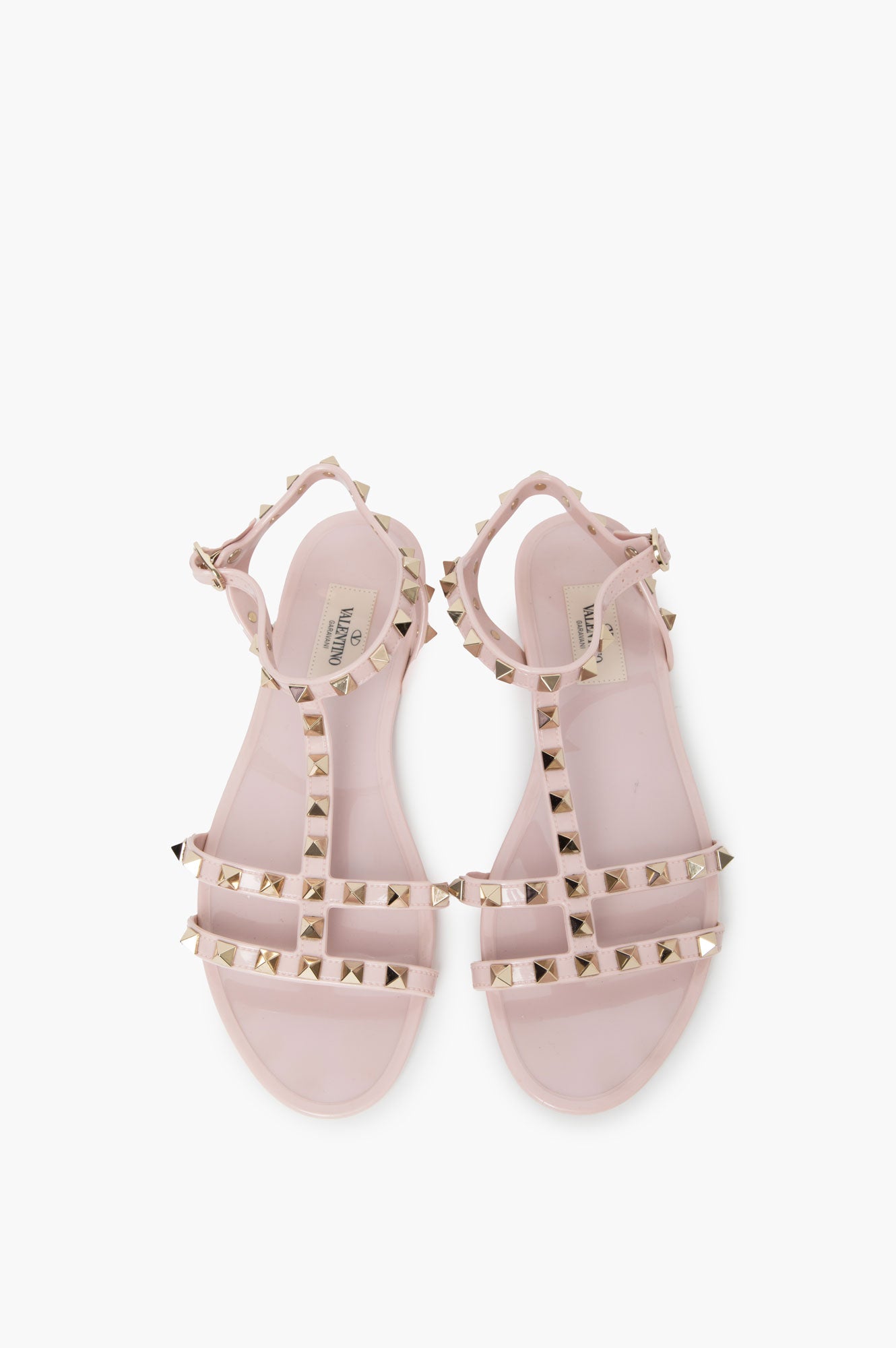 Valentino Rockstud Nude Jelly Sandals Size 38