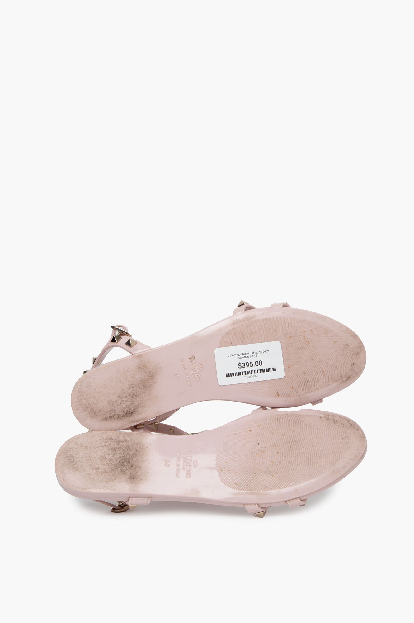 Valentino Rockstud Nude Jelly Sandals Size 38
