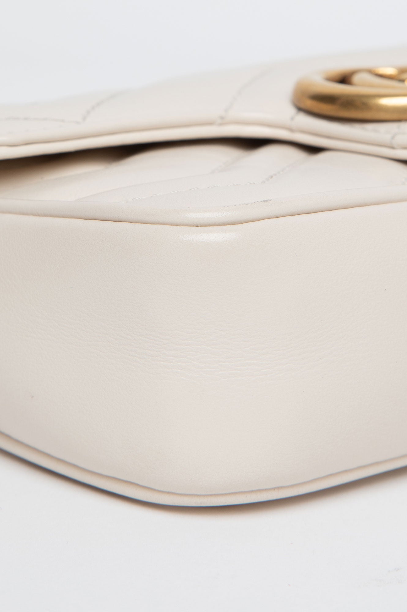 Gucci White GG Marmont Super Mini Bag
