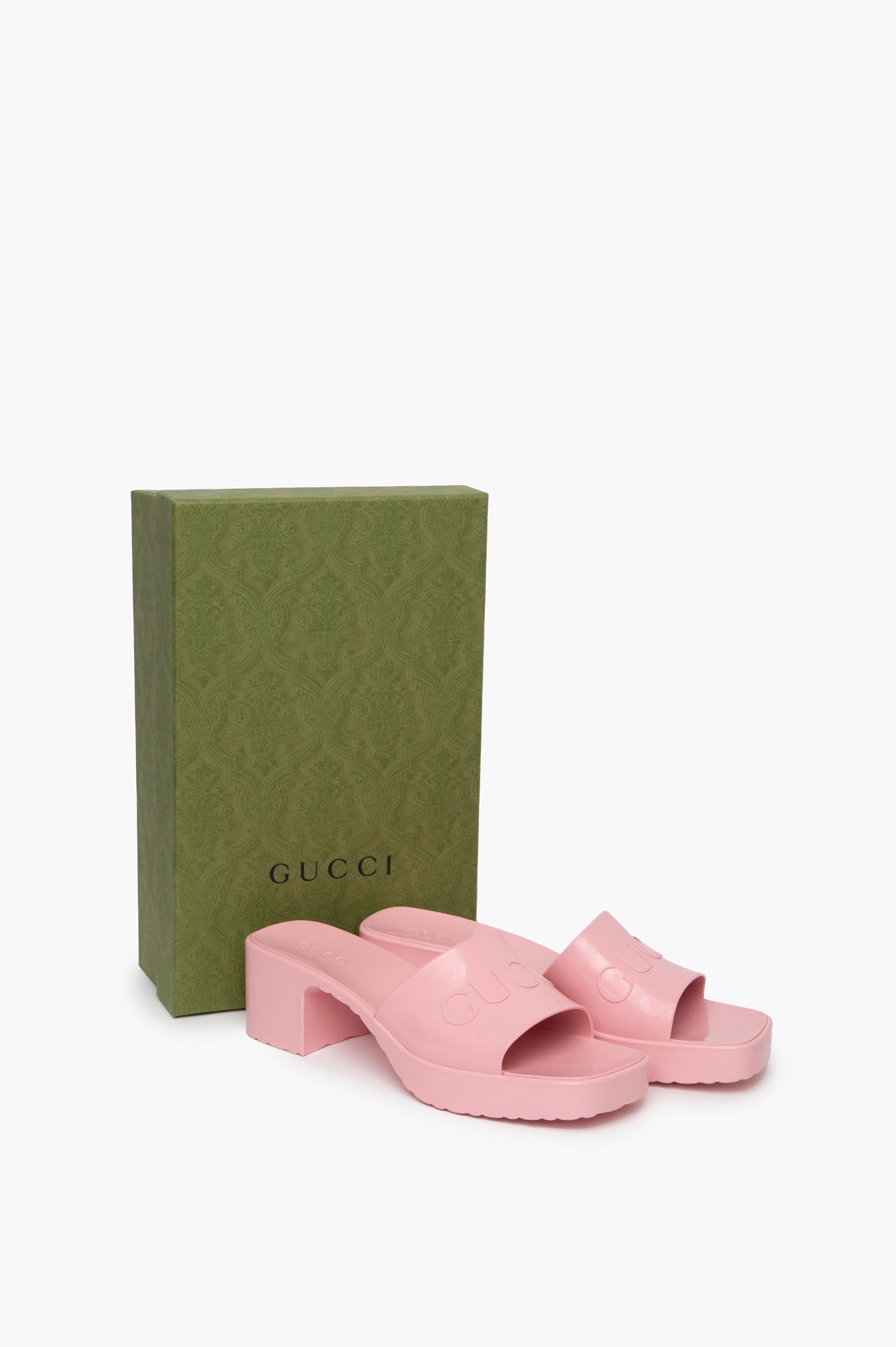 Gucci Pink Rubber Sandals Size 39