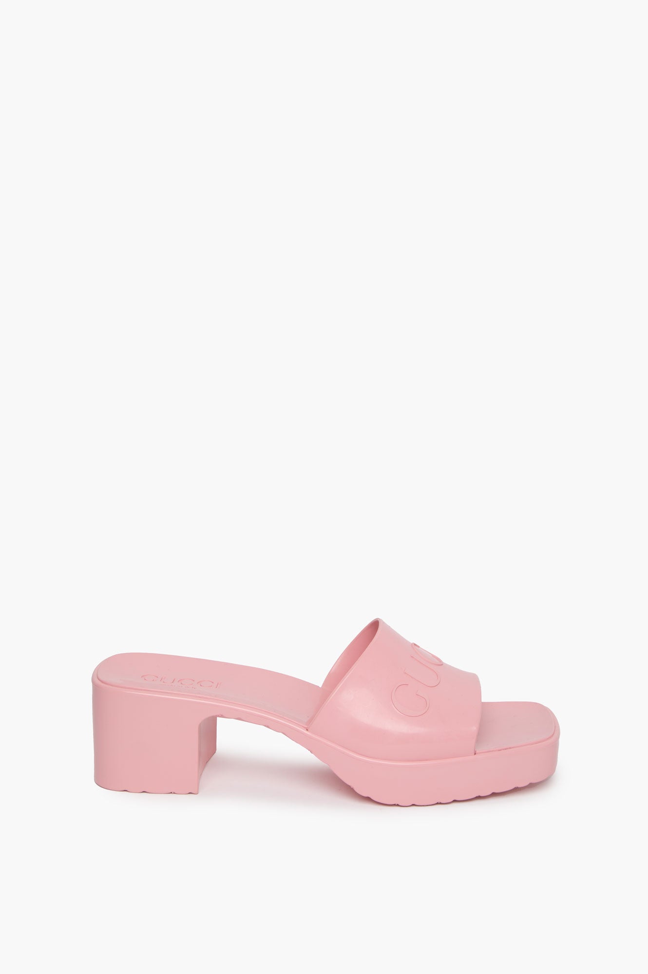 Gucci Pink Rubber Sandals Size 39