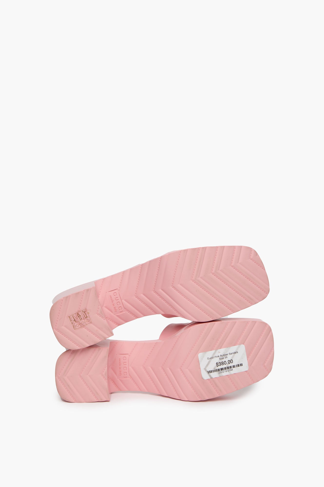 Gucci Pink Rubber Sandals Size 39