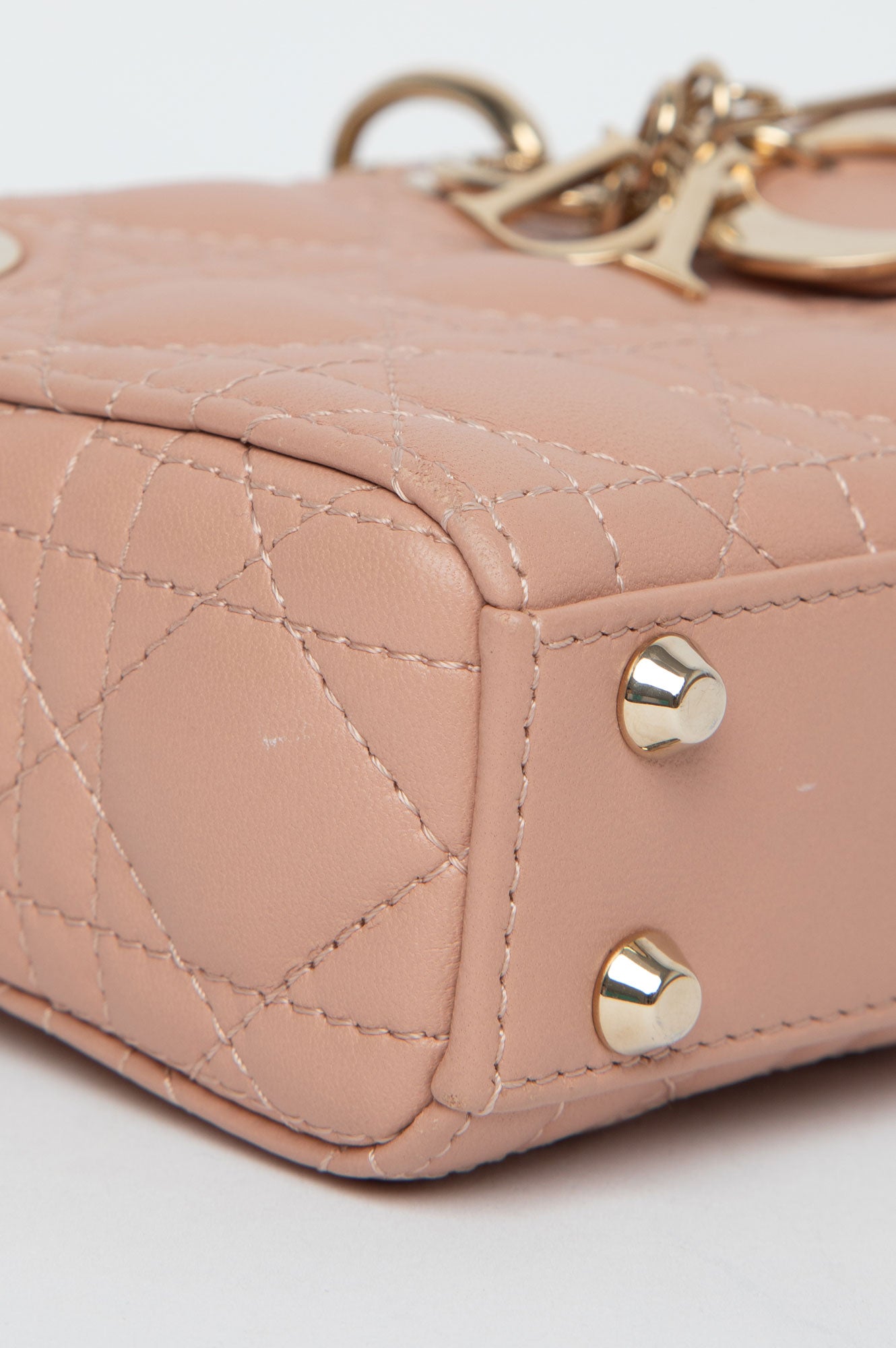 Christian Dior Lady Dior Rose des Vents Cannage Micro Bag
