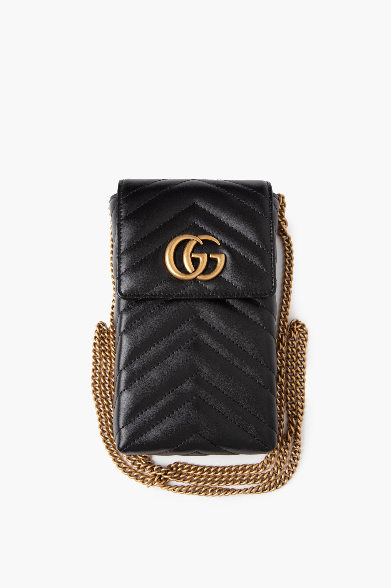 Gucci Black Leather Phone Pouch