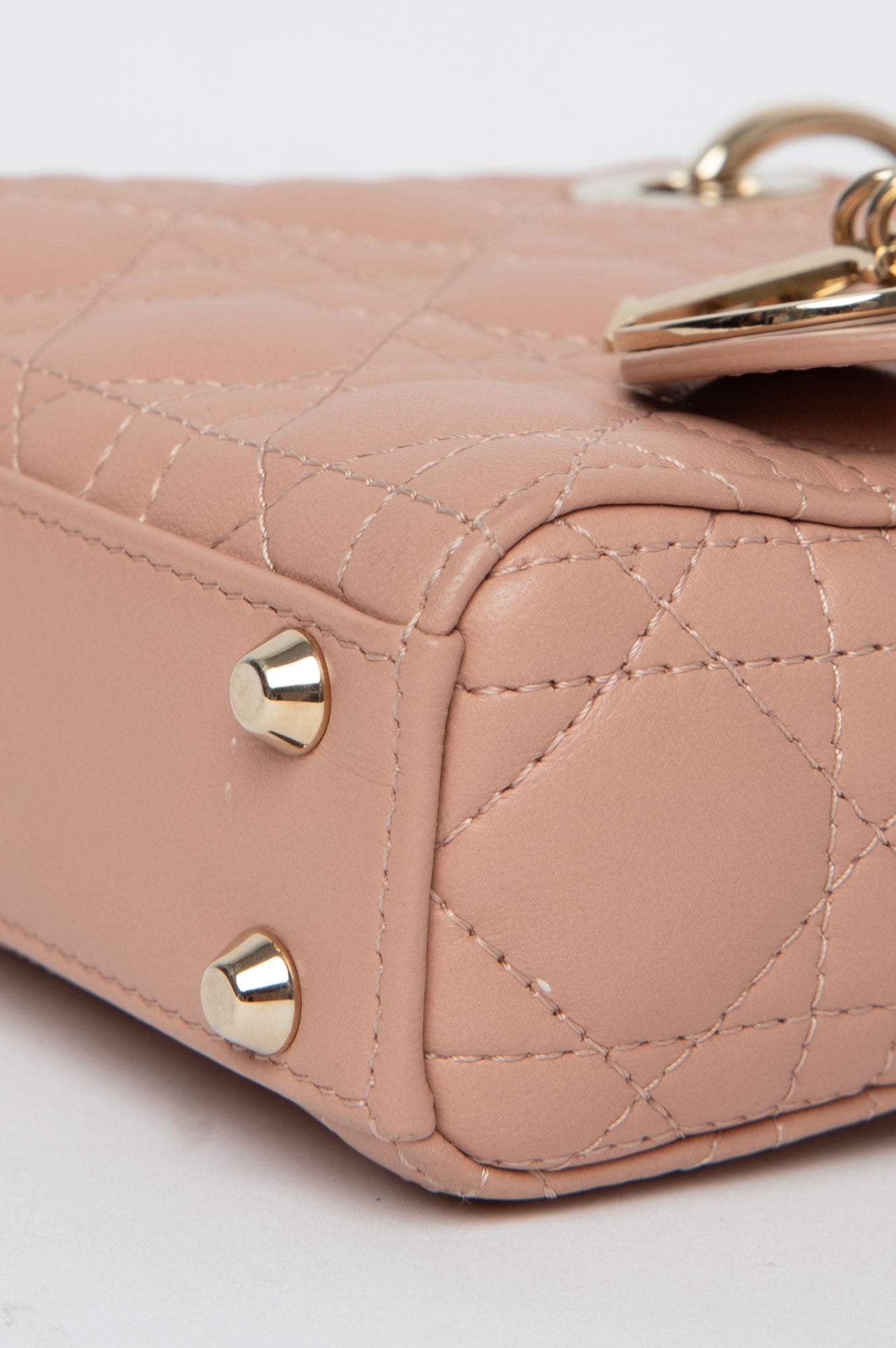Christian Dior Lady Dior Rose des Vents Cannage Micro Bag