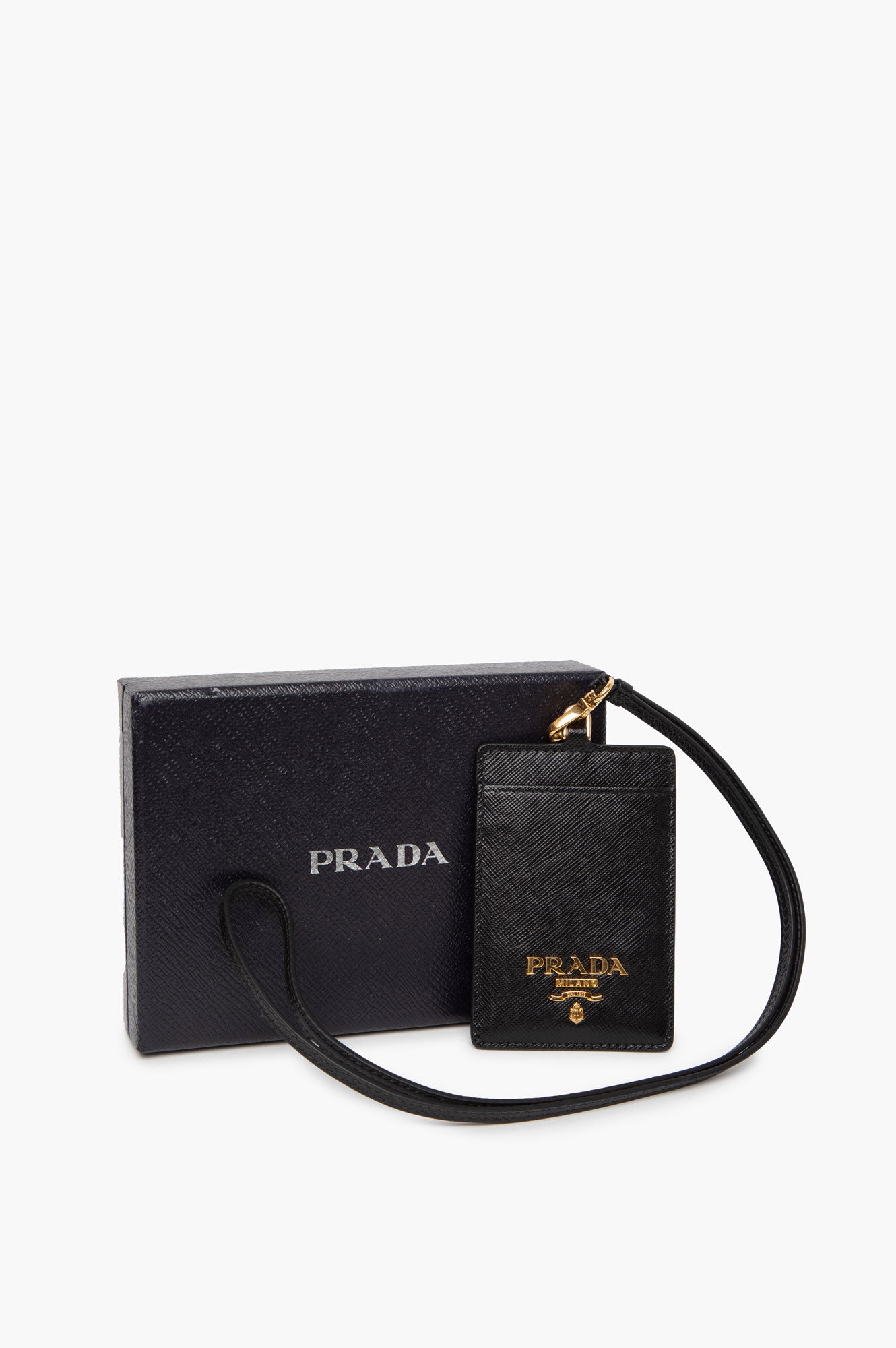 Prada Black Saffiano Name Tag
