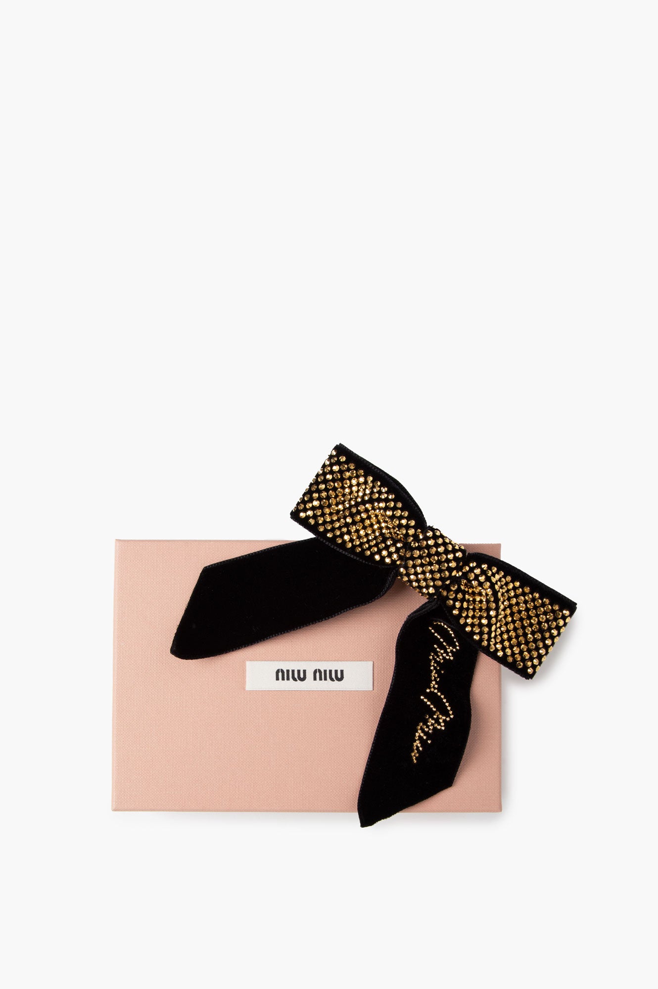Miu Miu Black Crystal Embellished Hair Clip