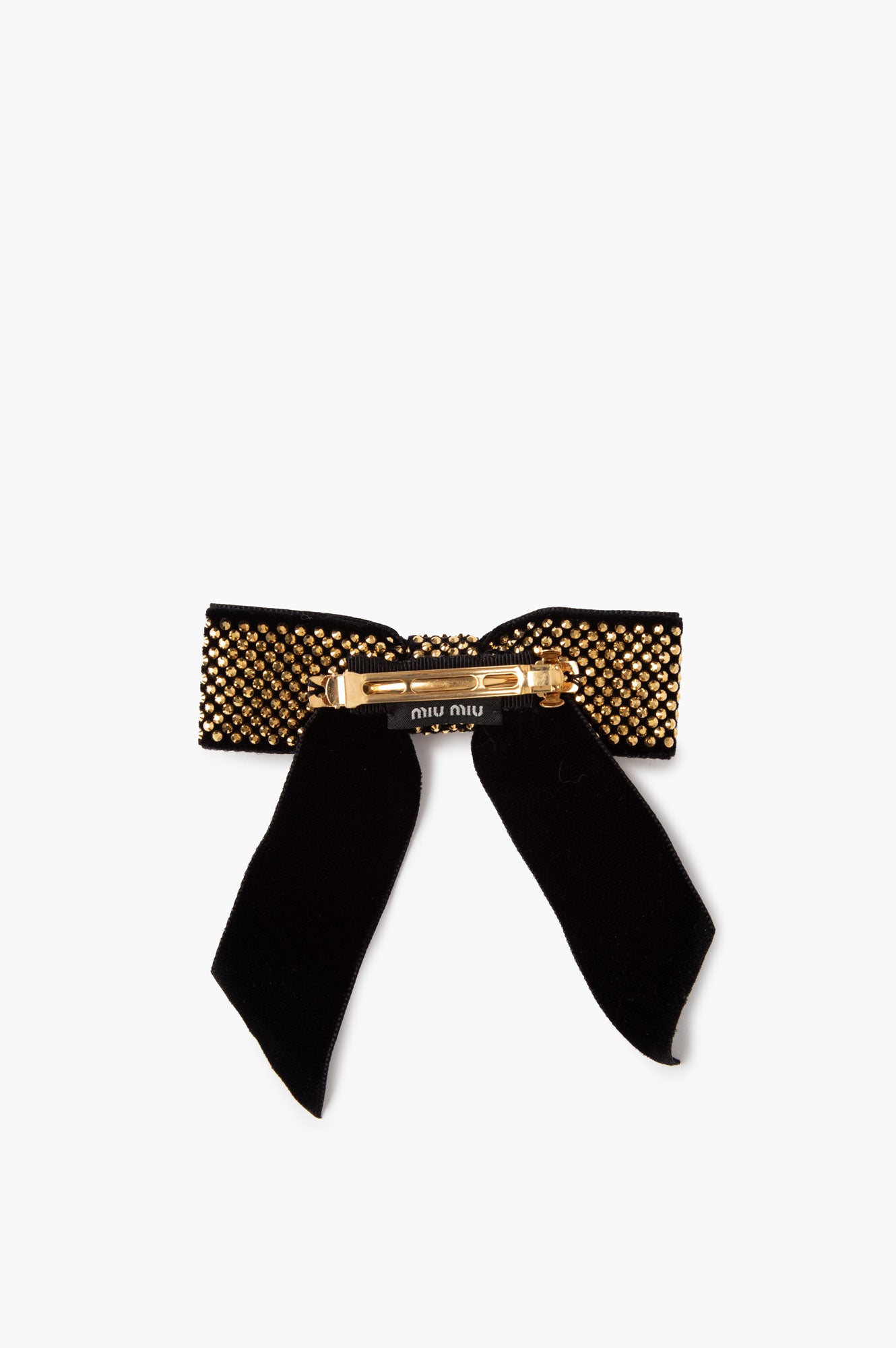 Miu Miu Black Crystal Embellished Hair Clip
