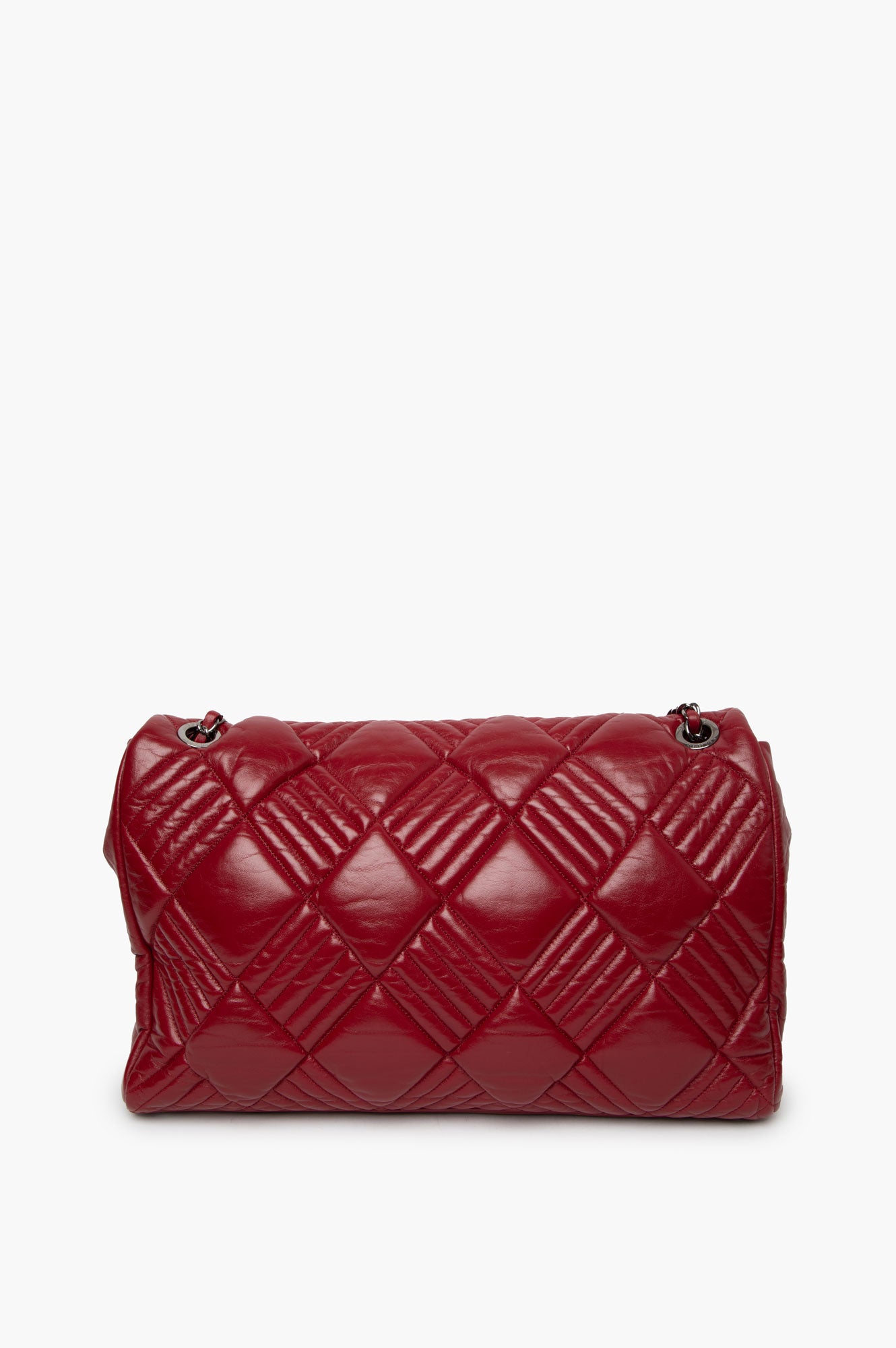 Chanel Lambskin In And Out Maxi Flap Red Shoulder Bag