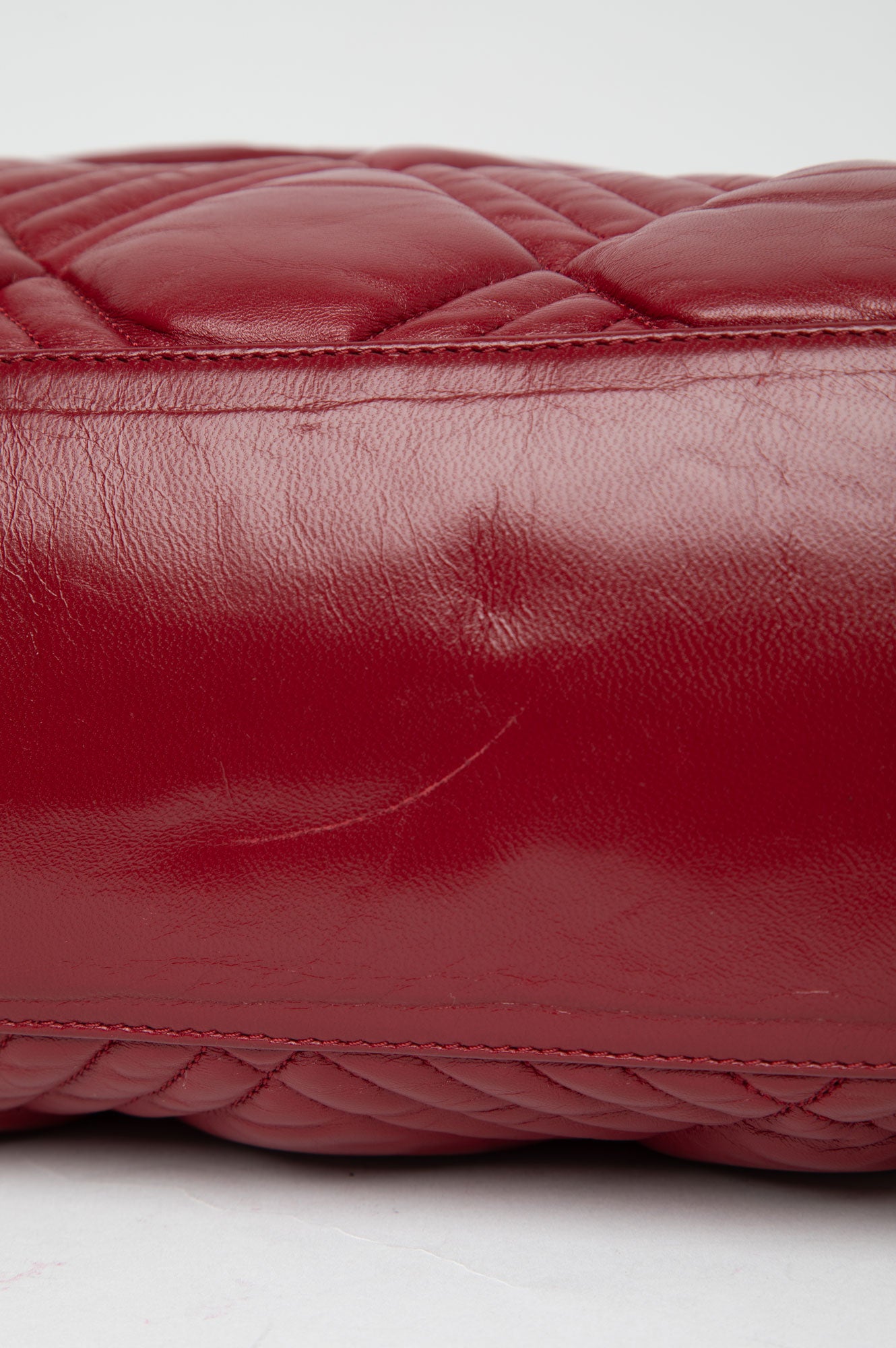 Chanel Lambskin In And Out Maxi Flap Red Shoulder Bag