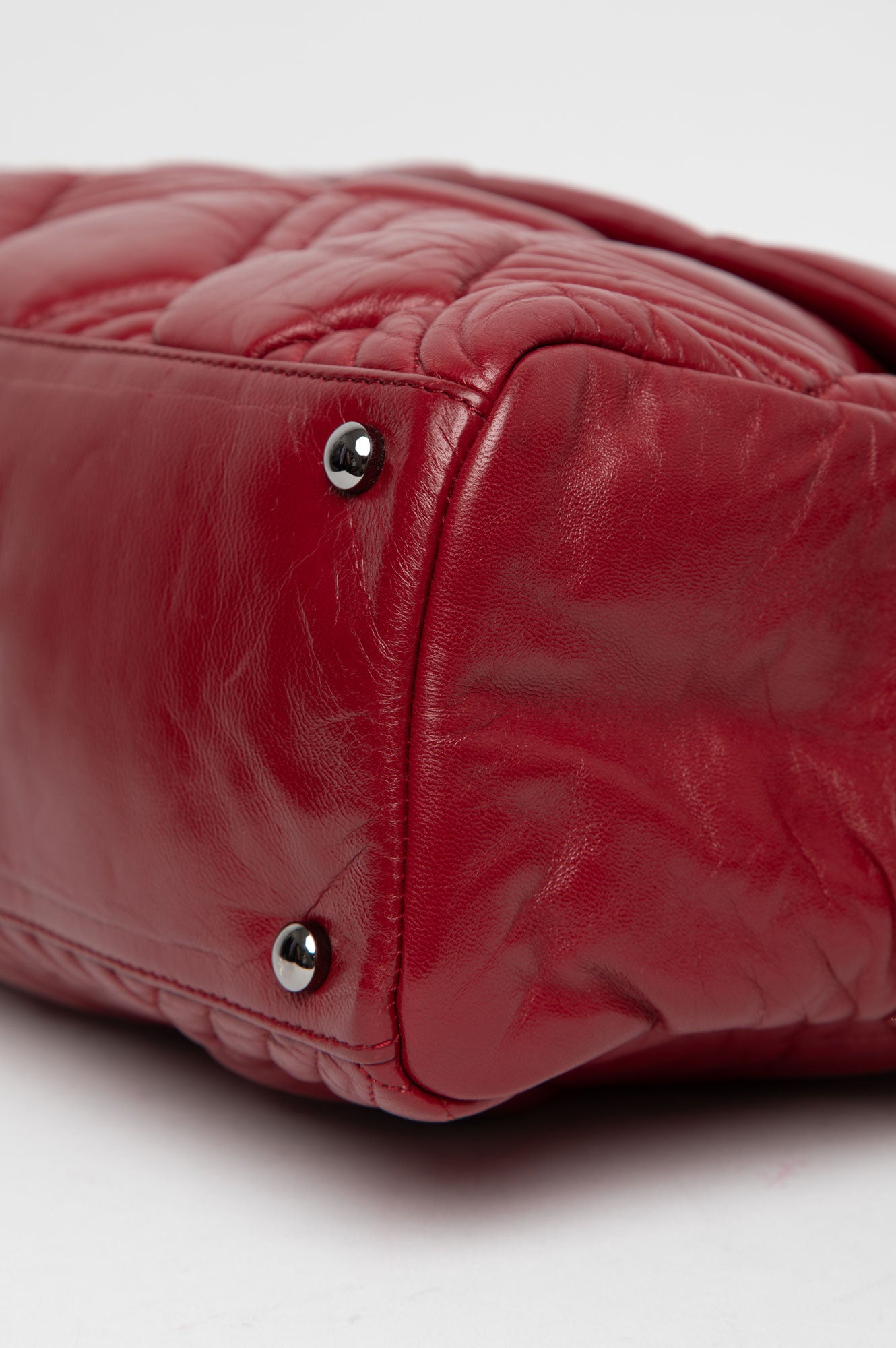 Chanel Lambskin In And Out Maxi Flap Red Shoulder Bag