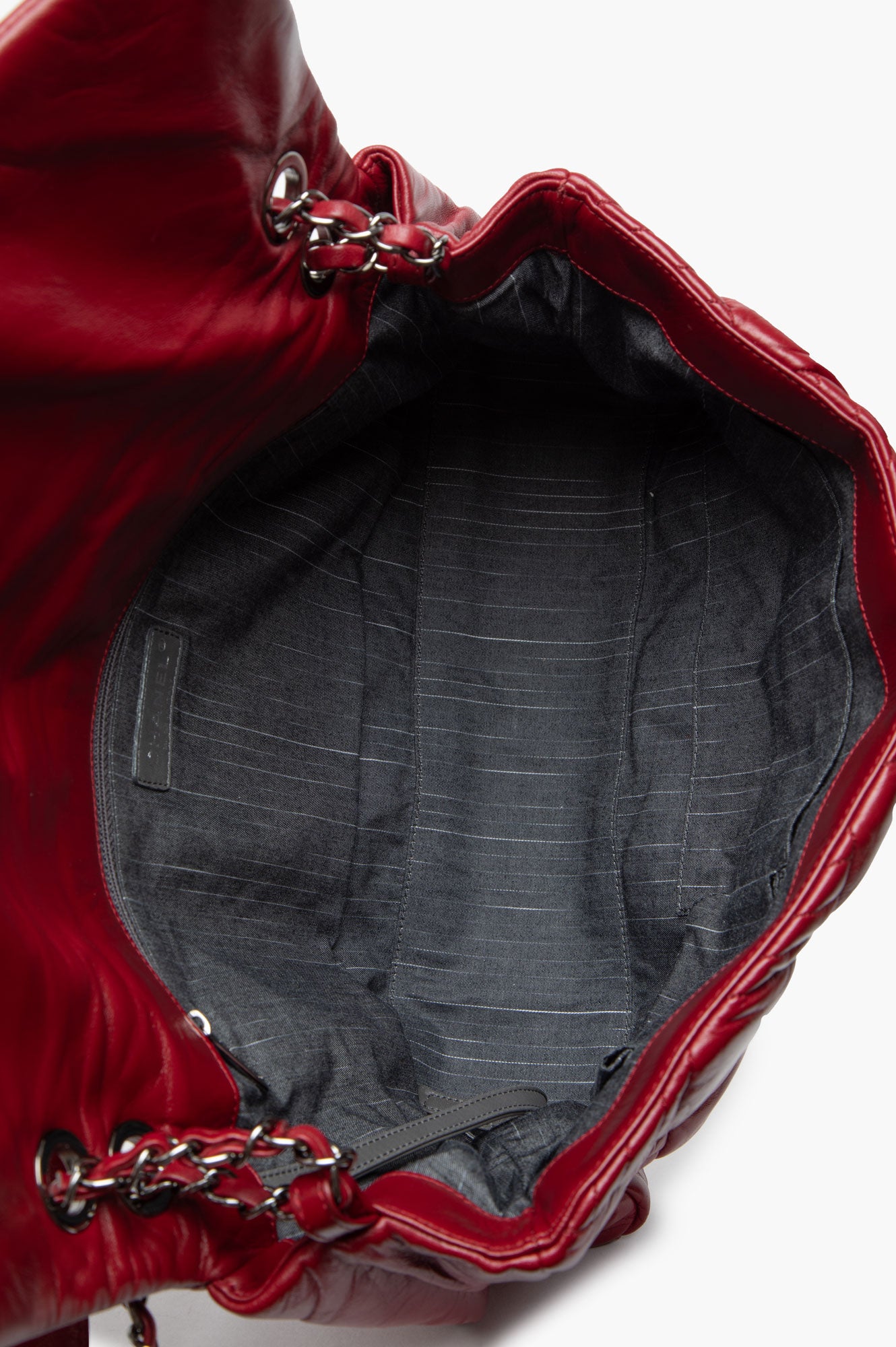 Chanel Lambskin In And Out Maxi Flap Red Shoulder Bag