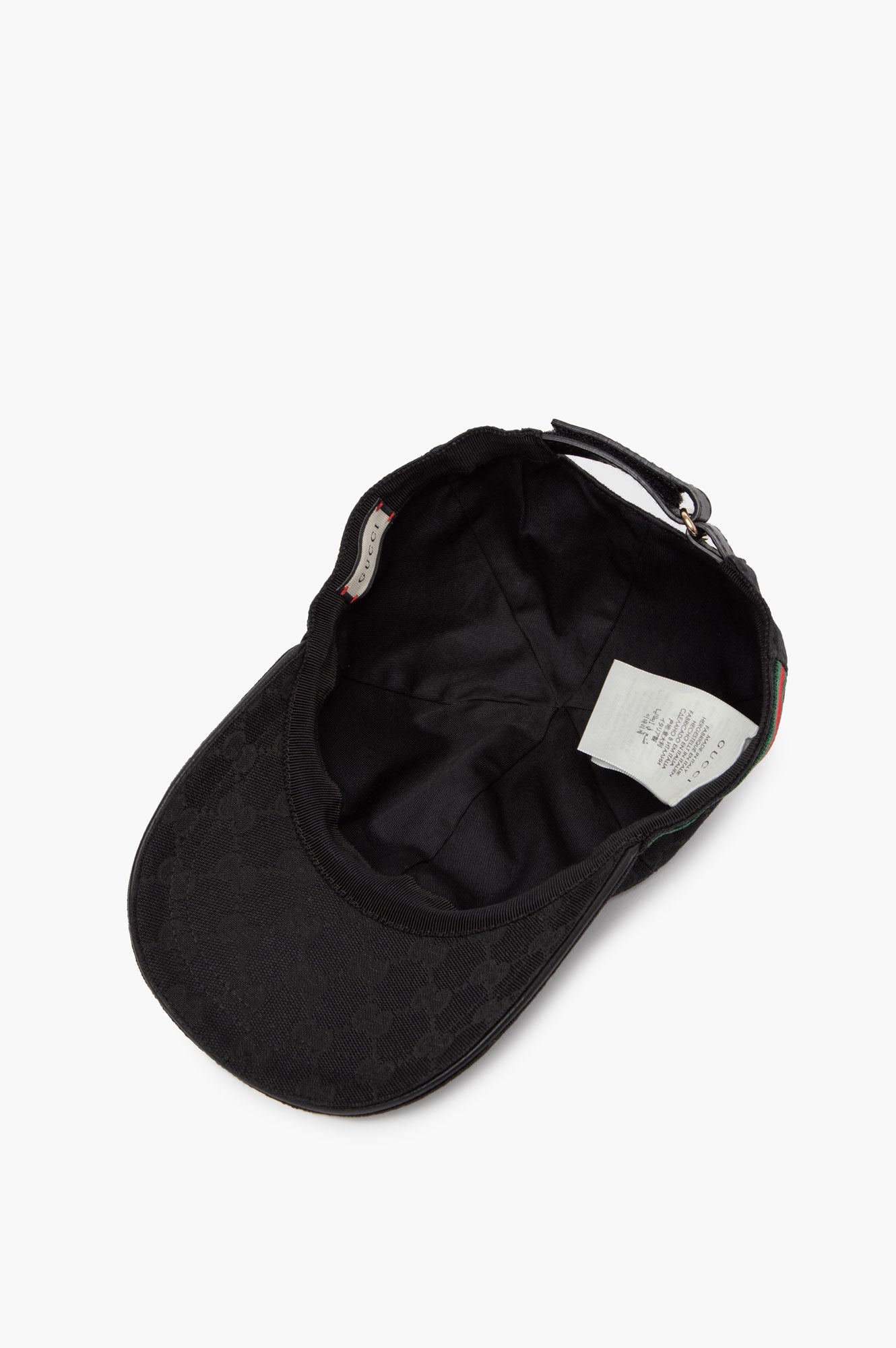 Gucci GG Canvas Black Baseball Hat With Web