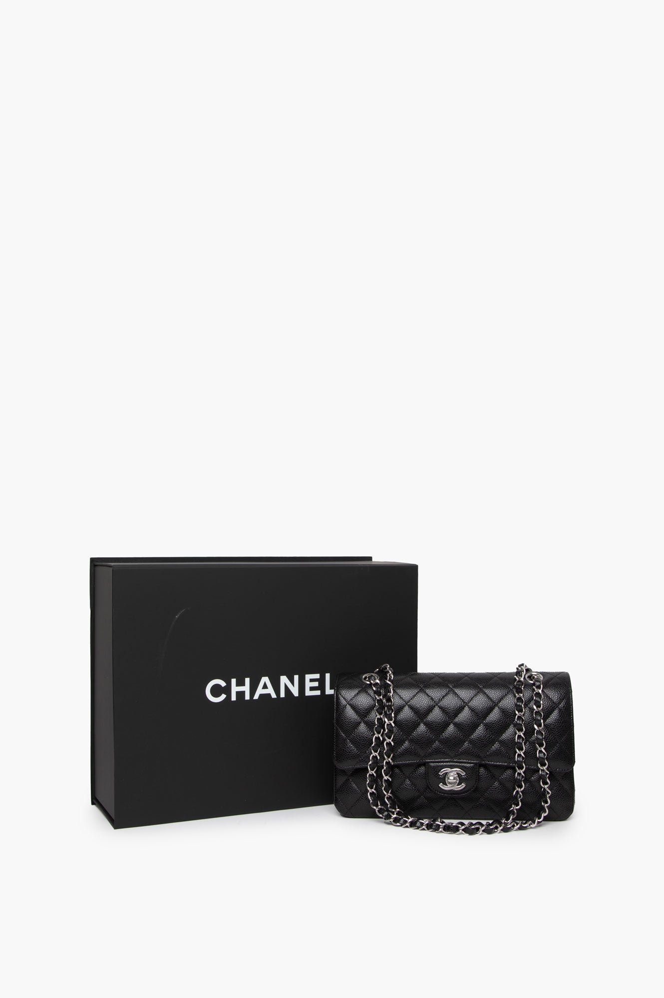Chanel 2022 Black Caviar Classic Double Flap SHW