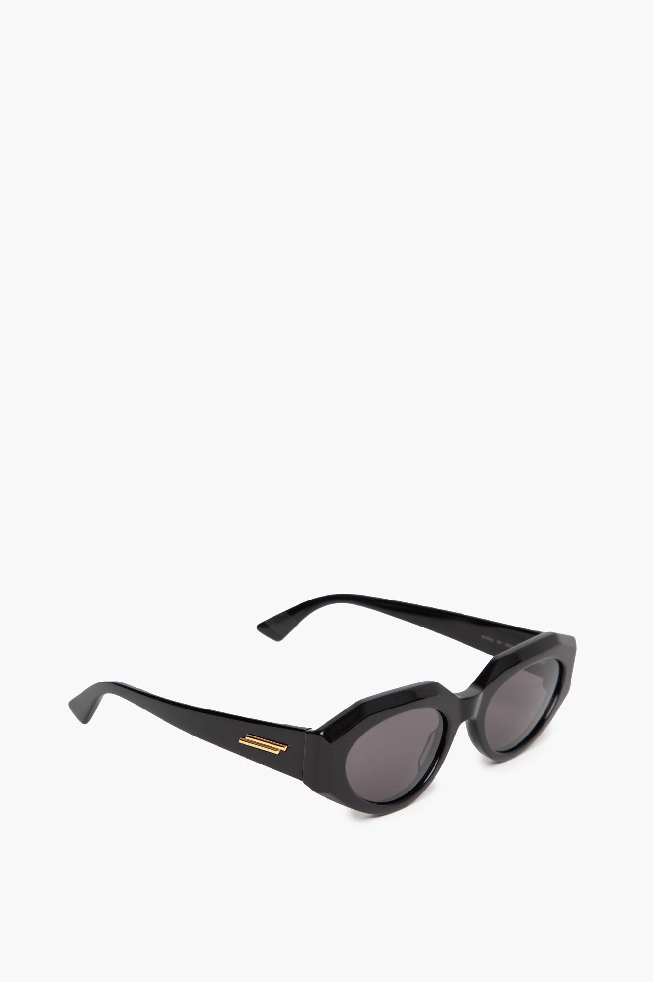Bottega Veneta Black Oval Sunglasses