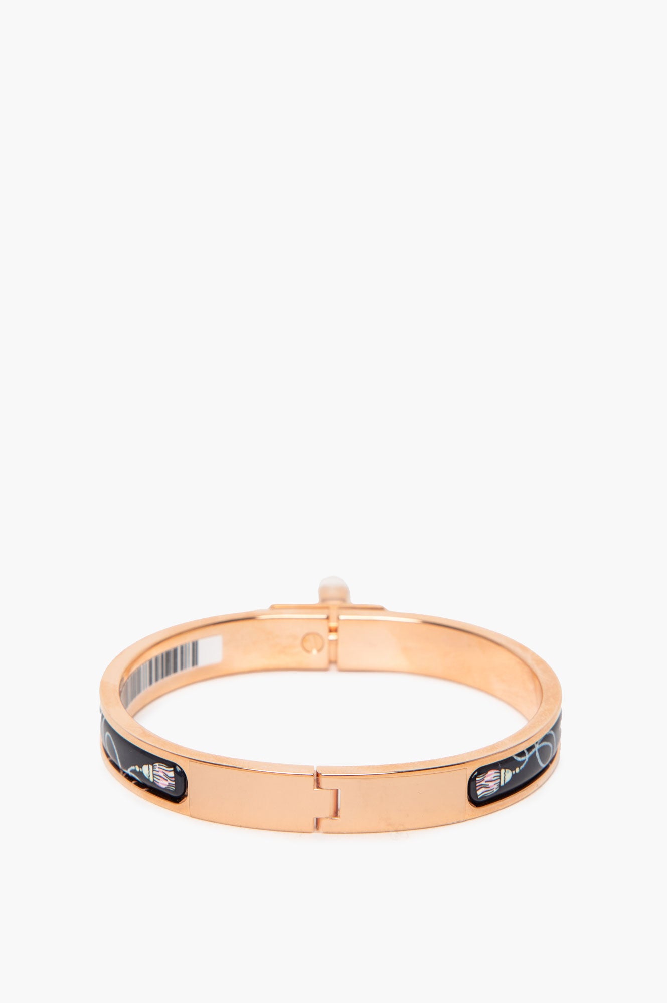 Hermès "Les Cles" Printed Rose Gold Mini Clic Kelly Bracelet
