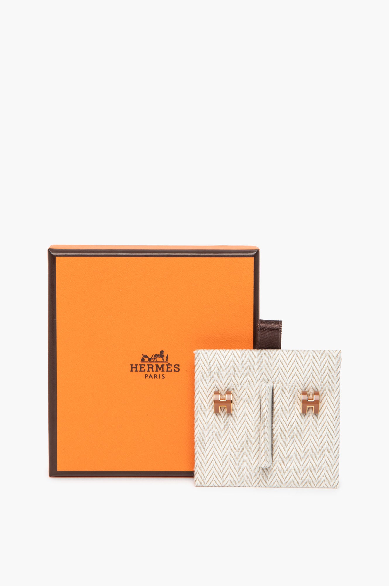 Hermès Rose Gold Plated New Gold Mini Pop H Earrings