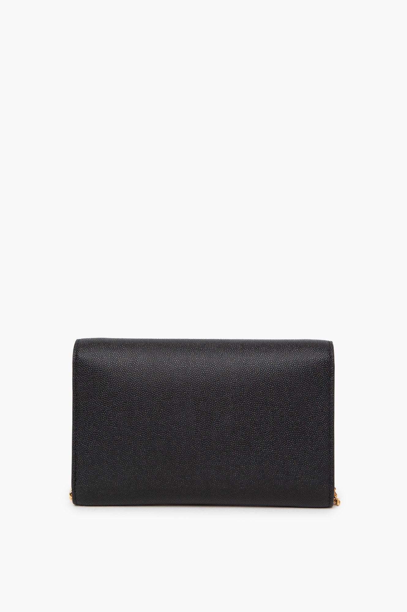 Saint Laurent uptown chain wallet in grain de poudre embossed leather