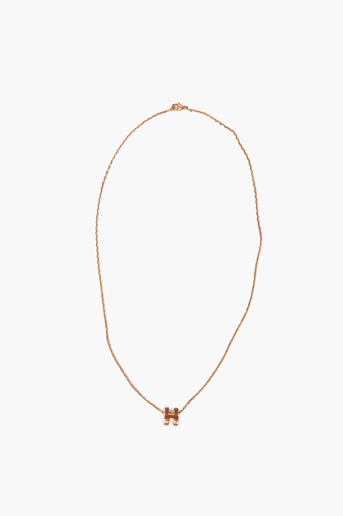 Hermès Rose Gold Mini Pop H Pendant Necklace